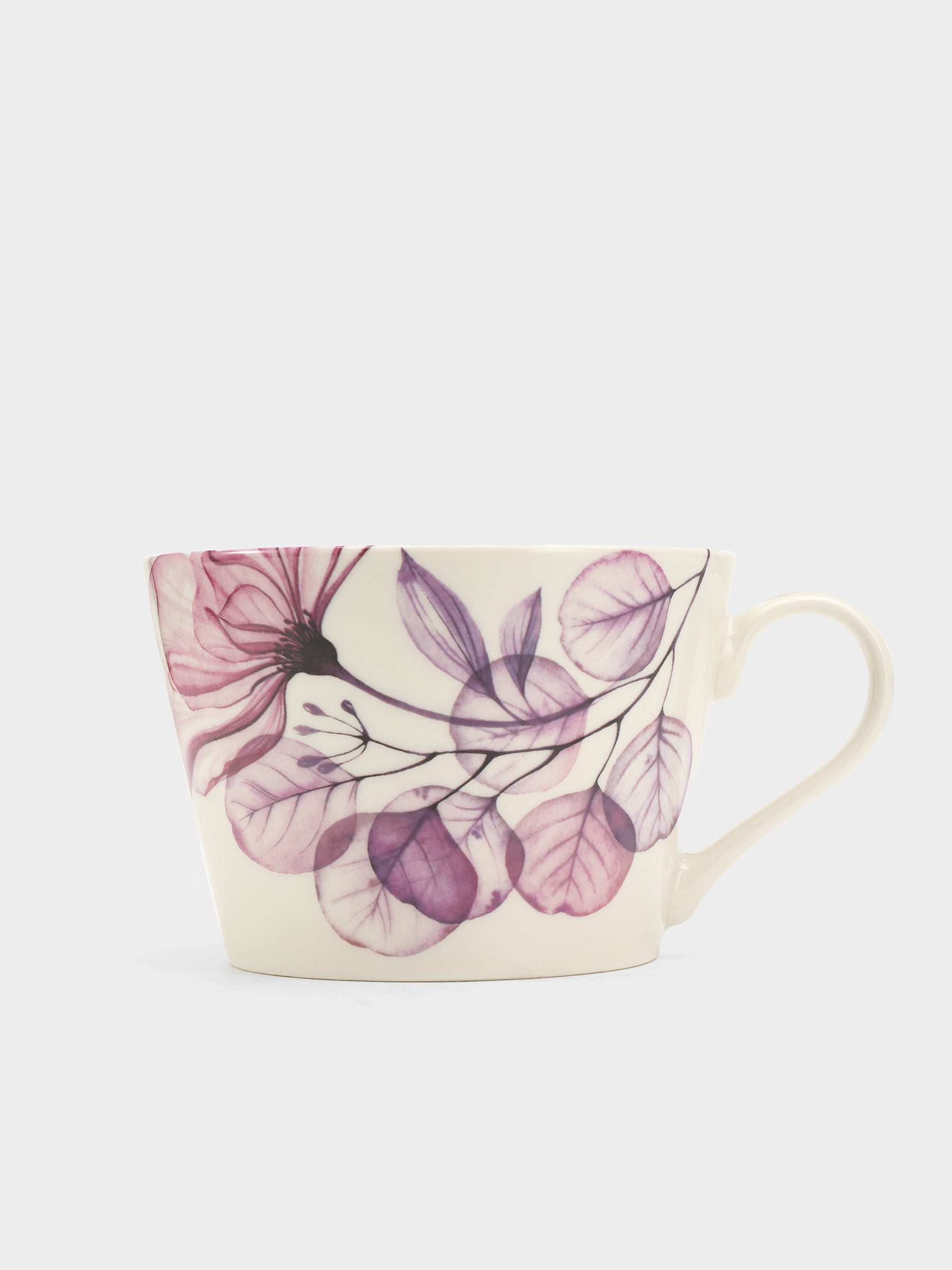 Кружка, 480 мл, фарфор N, белая, Азалия бордовая, Magic flowers