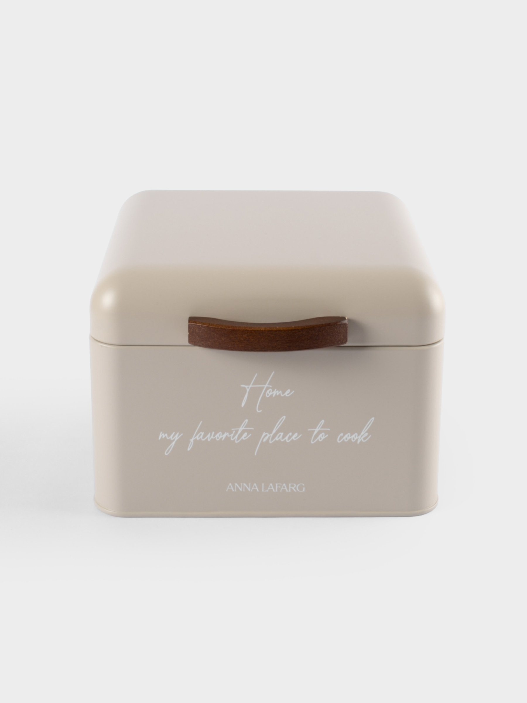 Хлебница, 20х20х14 см, металл/дерево, квадратная, бежевая, Retro