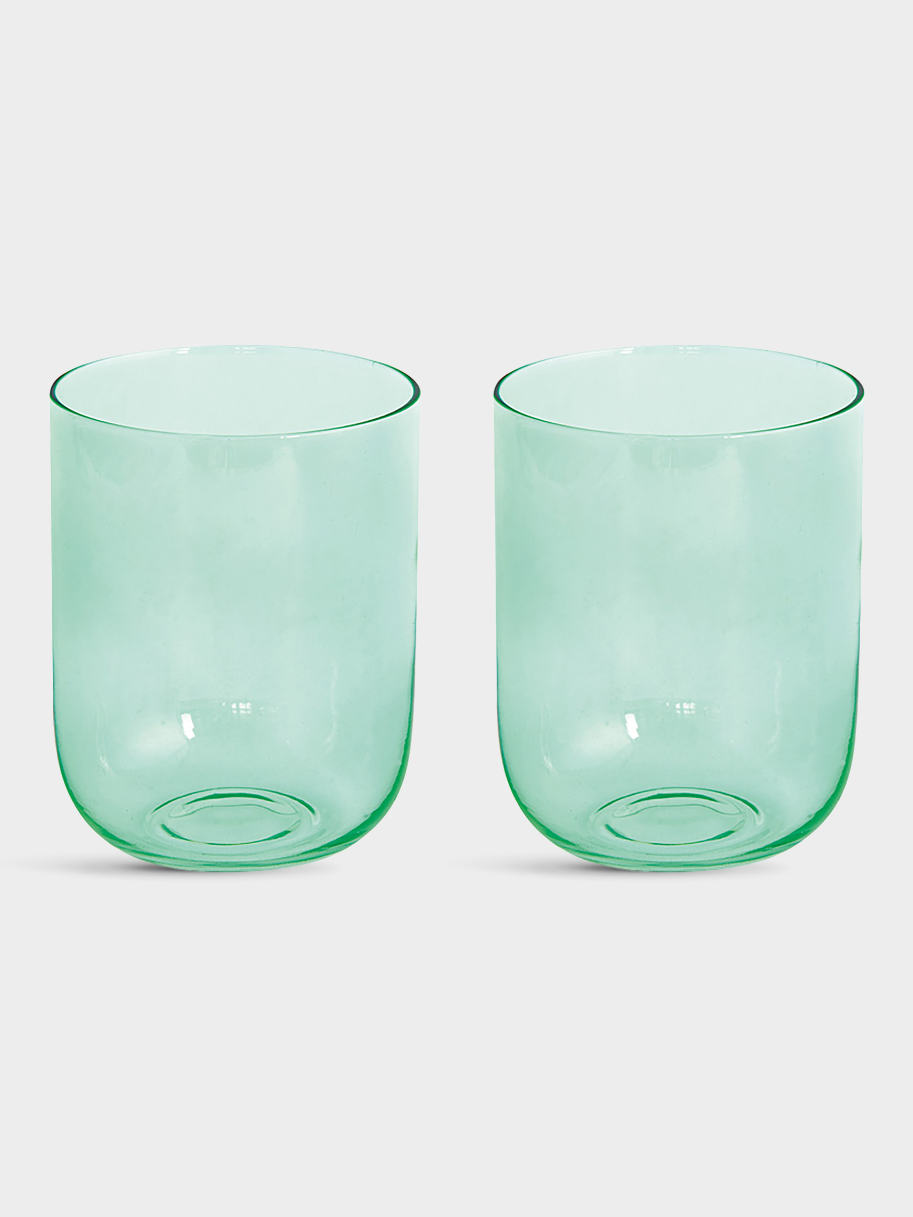 Набор стаканов для воды, 2 пр, 390 мл, стекло, зелёные, Rainbow