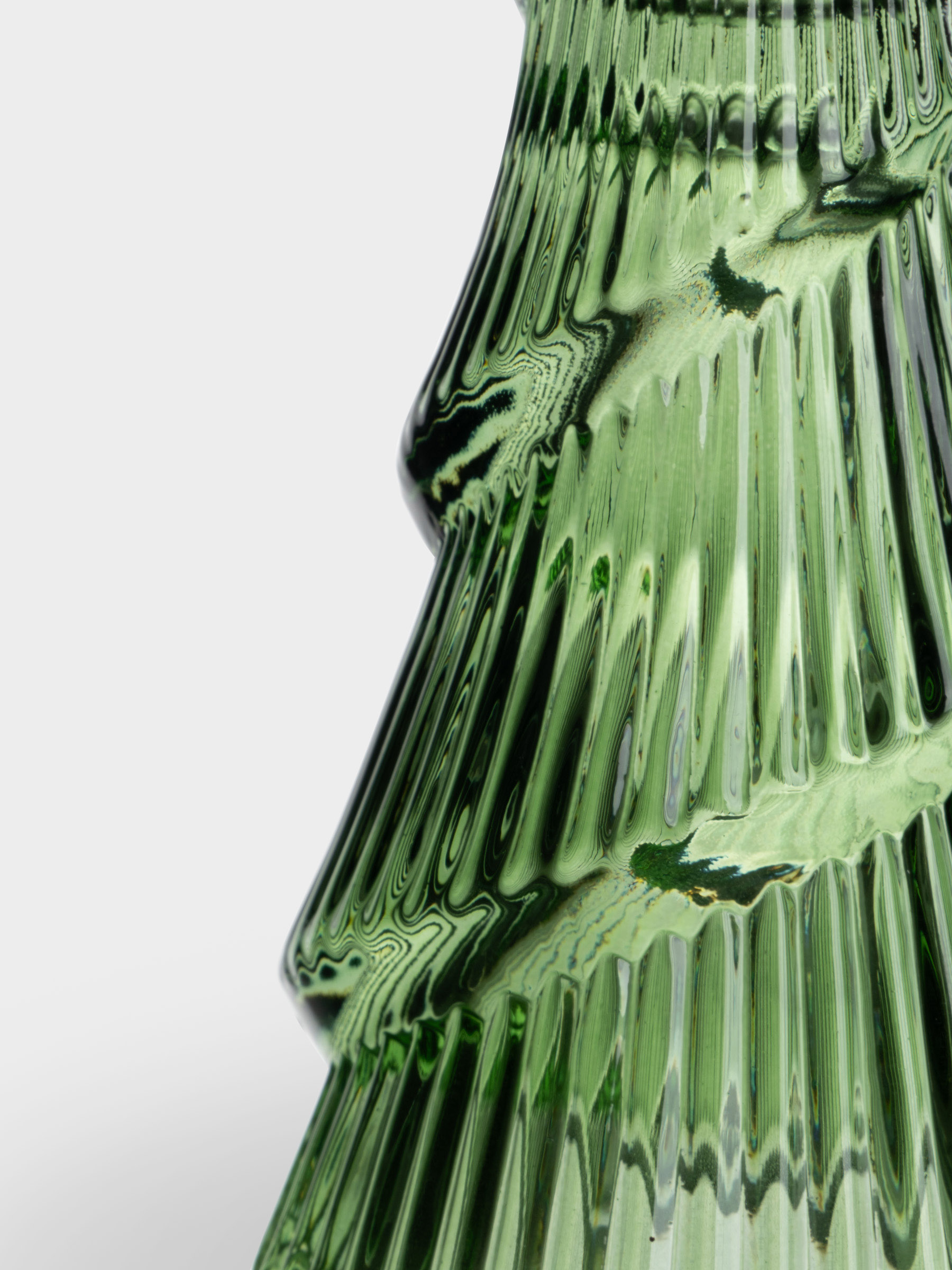 Подсвечник, 12 см, для тонкой свечи, стекло, зеленый, Елка, Lyric