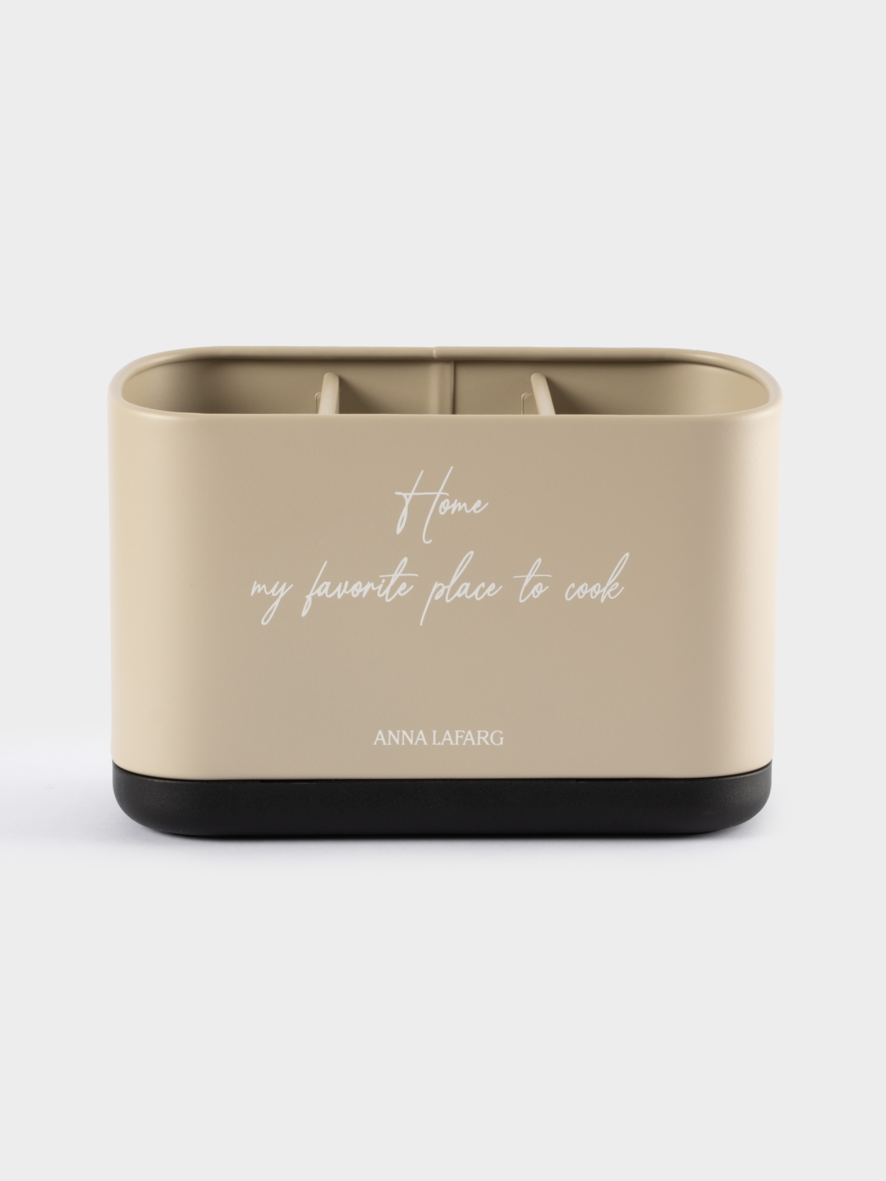 Подставка для кухонных принадлежностей, 19х13 см, 3 отд, металл/пластик, бежевая, Retro