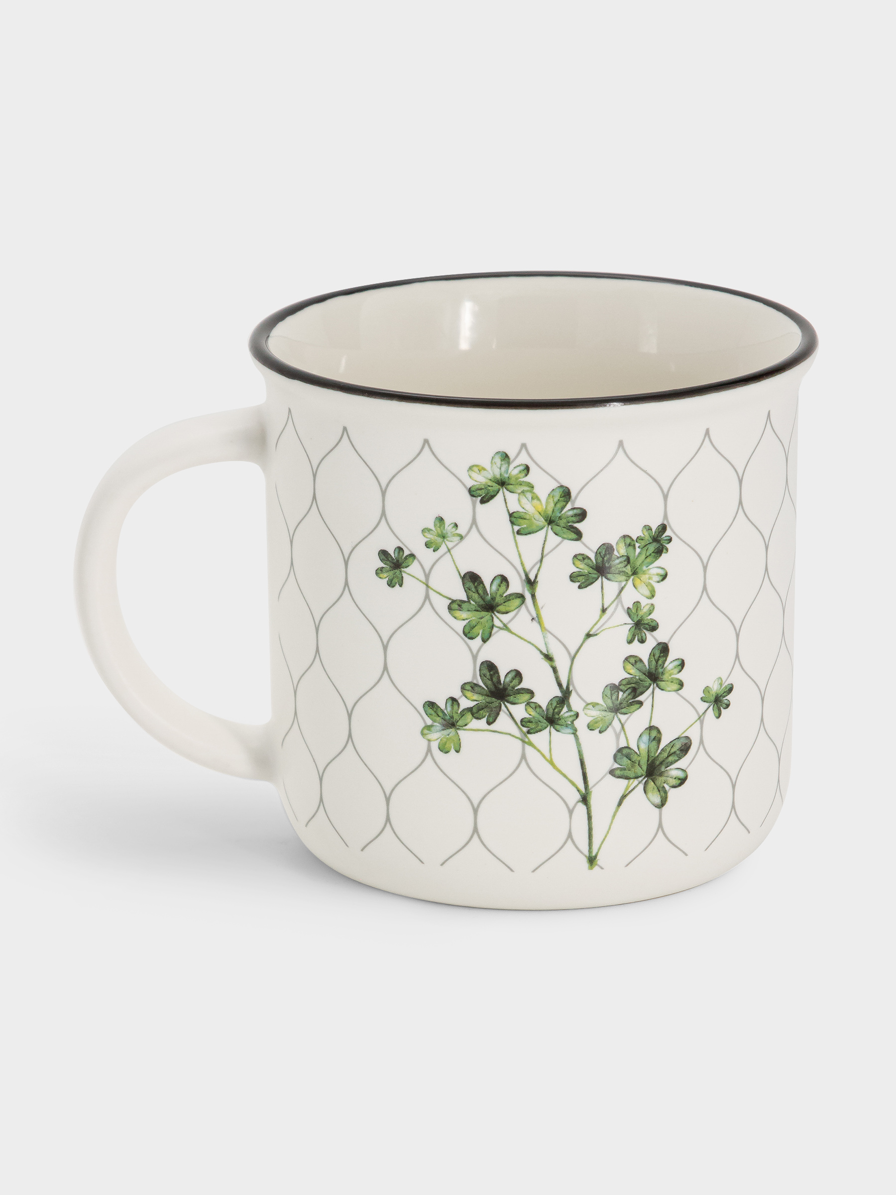 Кружка, 400 мл, фарфор N, белая, Лапчатка, Herbarium