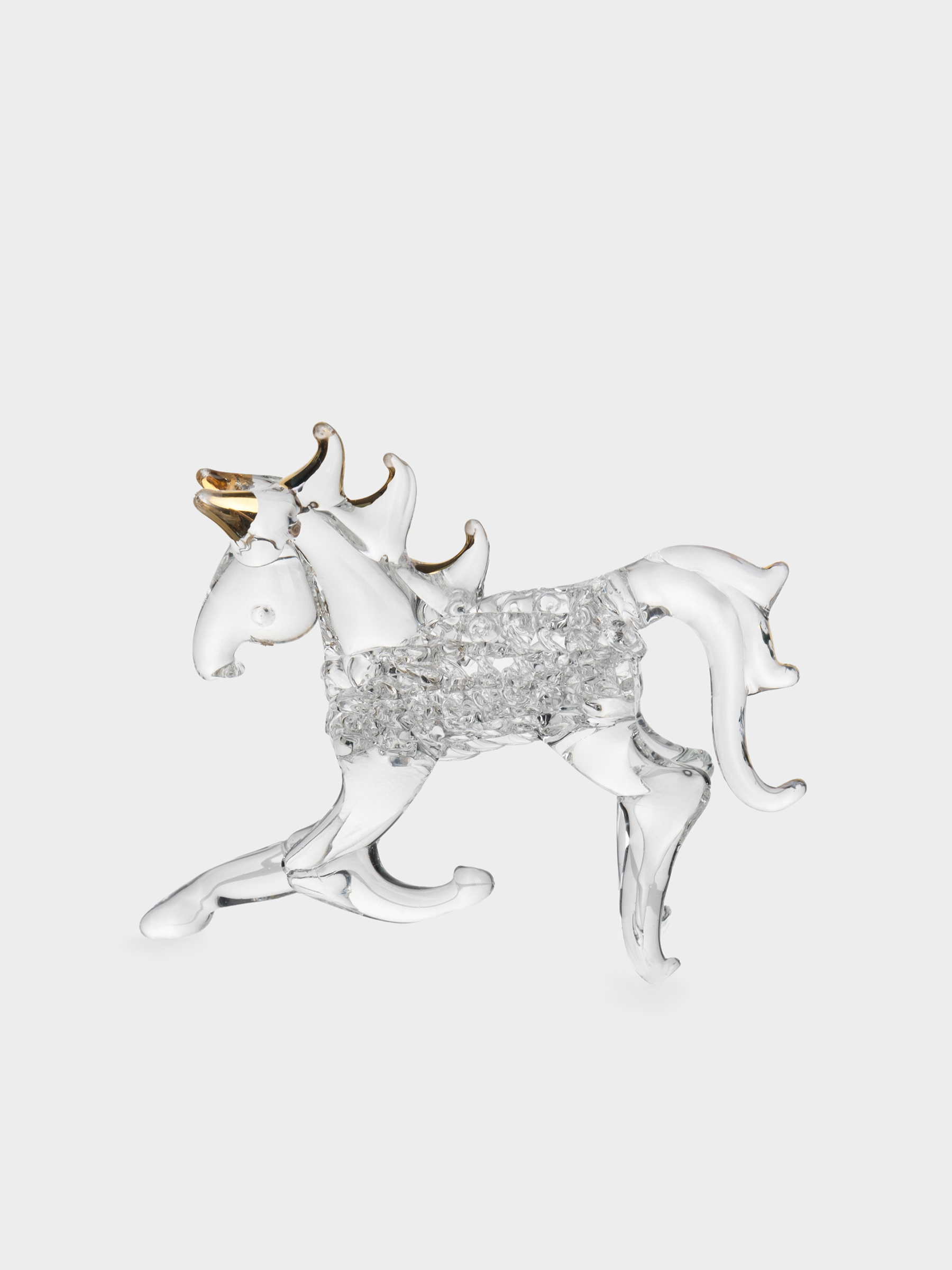 Статуэтка, 8х9 см, стекло, золотистая, Лошадка, Horse