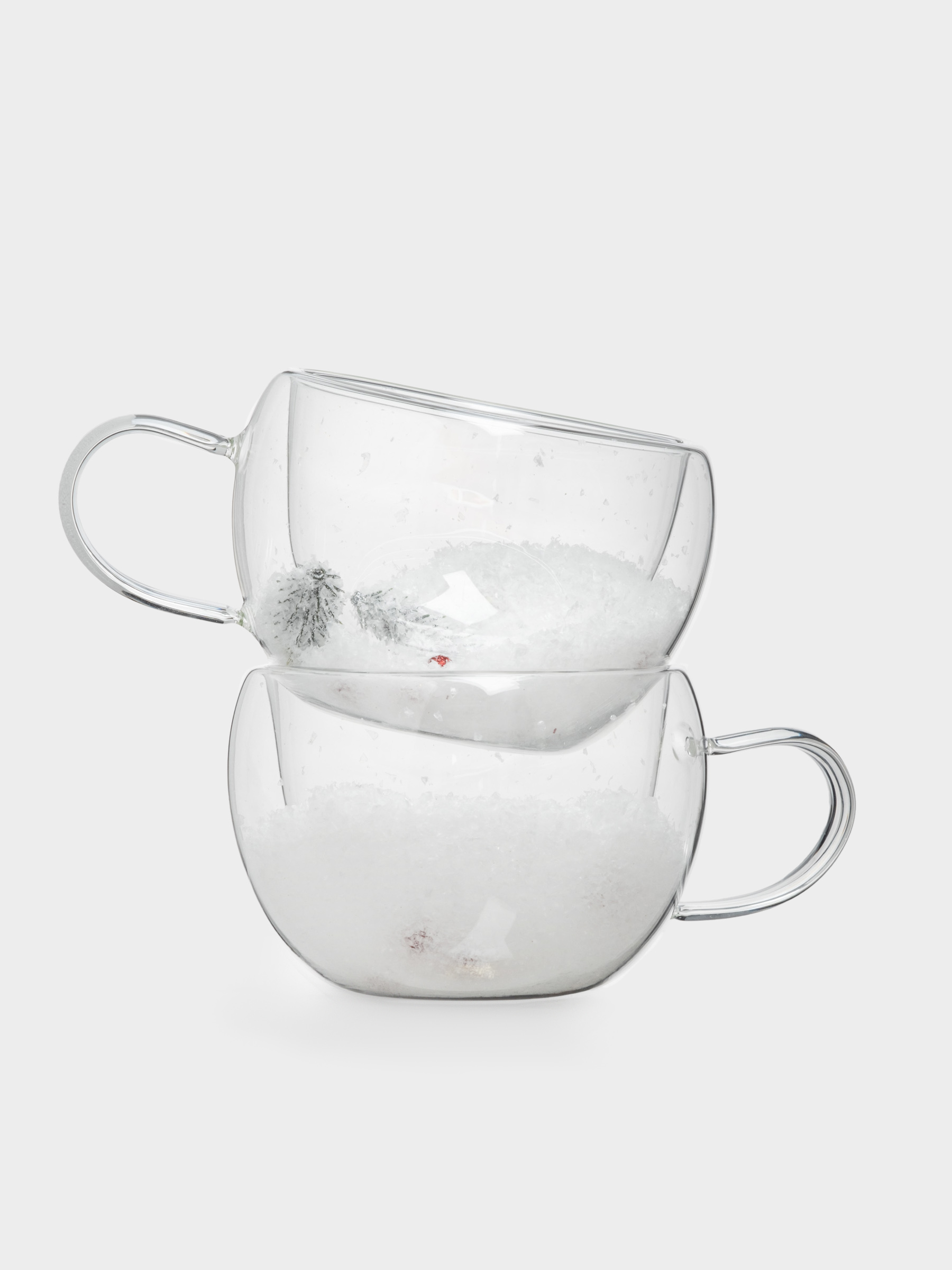 Кружка, 270 мл, 2 шт, стекло Б, с ягодами и еловыми ветками внутри, Wind-mystery