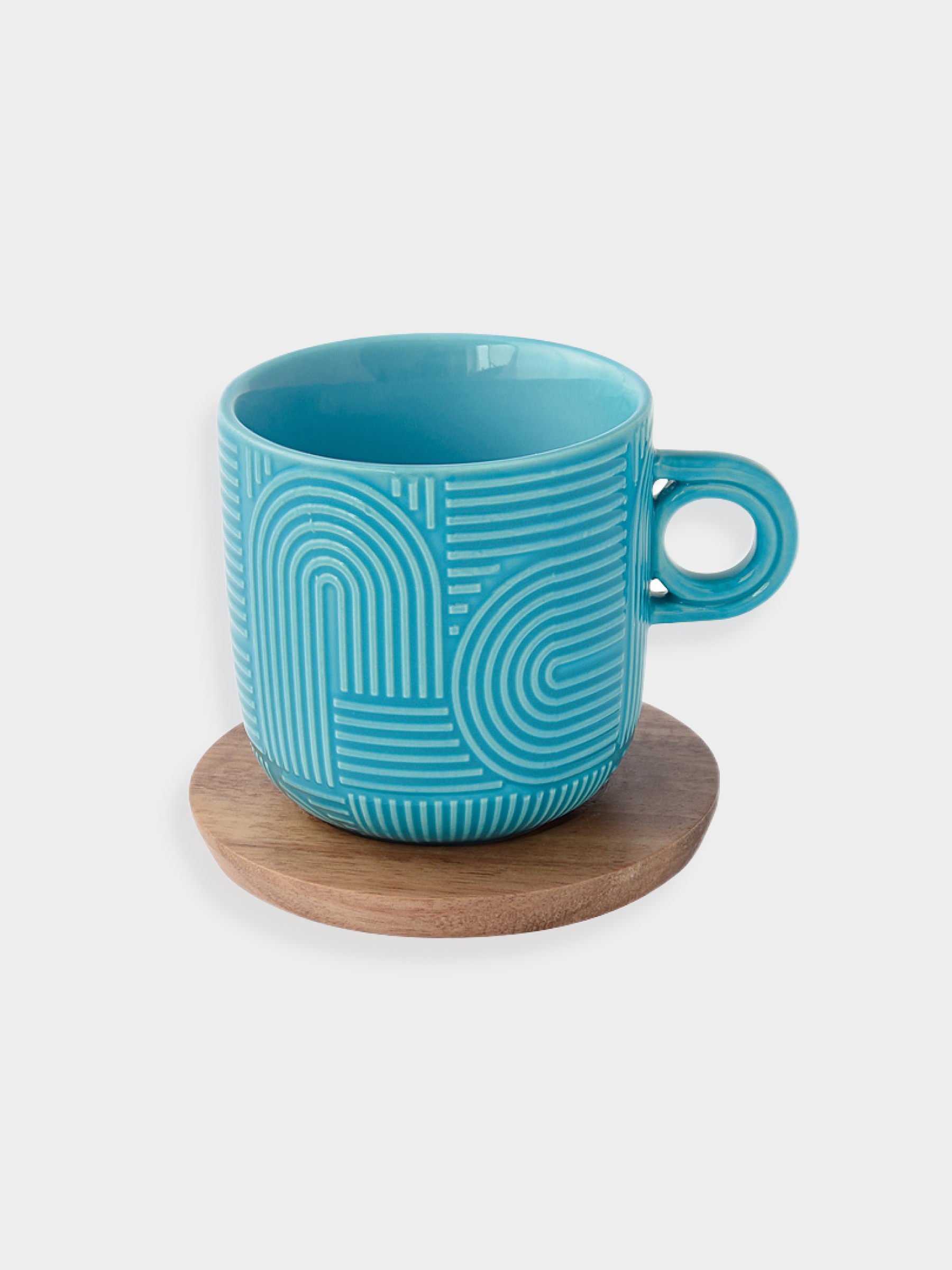 Набор чашек, 2 шт, 0.25 л, мятный, морская волна, на подставке, акация, Радуга