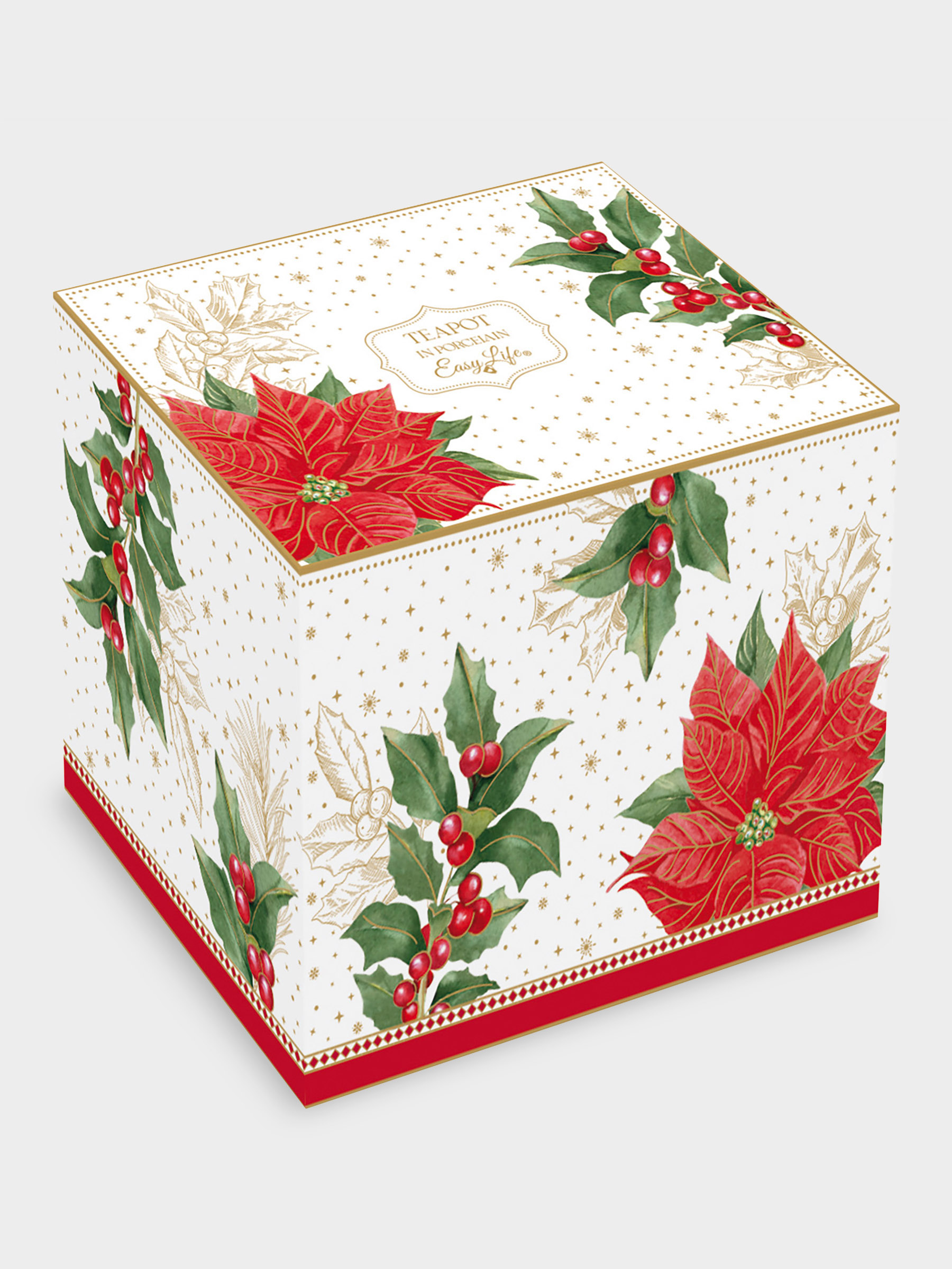 Чайник, 800 мл, Пуансеттия и ягоды