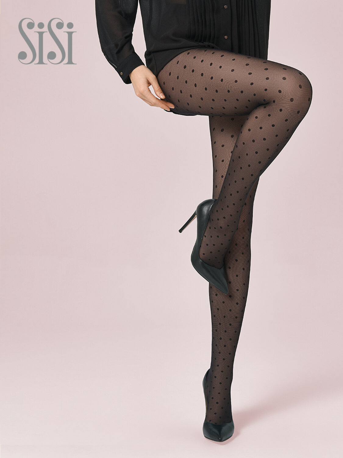 ст. цена433руб.! SiSi Колготки POIS ALL OVER 40 (крупный горошек)