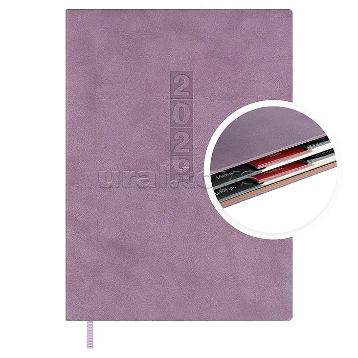 Ежедневник датированный 2026 Escalada, #Думай как миллиардер, А5, 176 л., Тиволи глосс сиреневый
