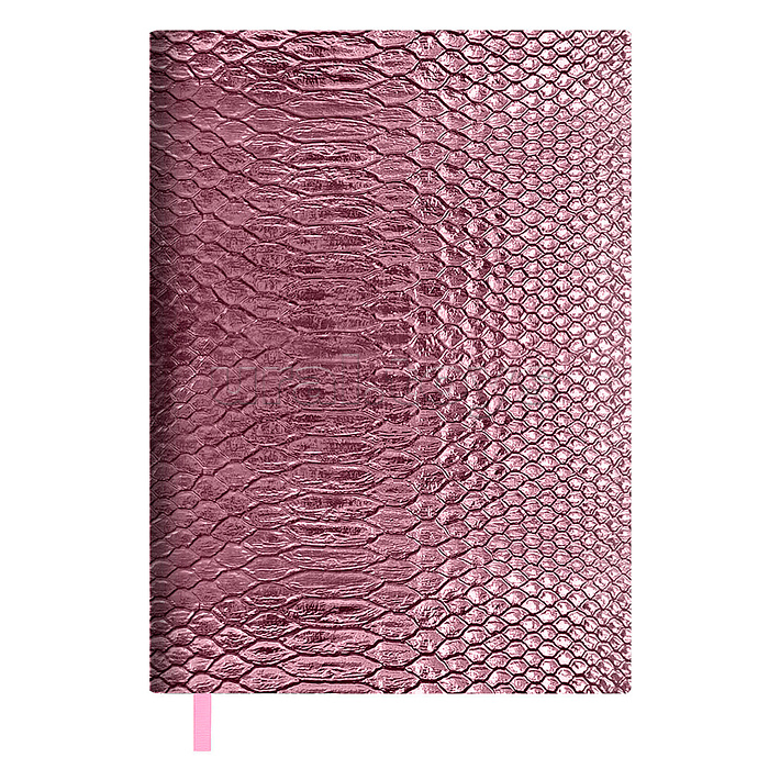 Ежедневник недатированный Escalada, А6+, 160 л., Анаконда металлик розовая
