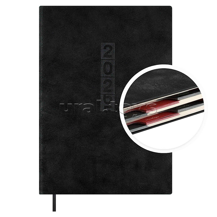 Ежедневник датированный 2026 Escalada, #Думай как миллиардер, А5, 176 л., Тиволи глосс черный