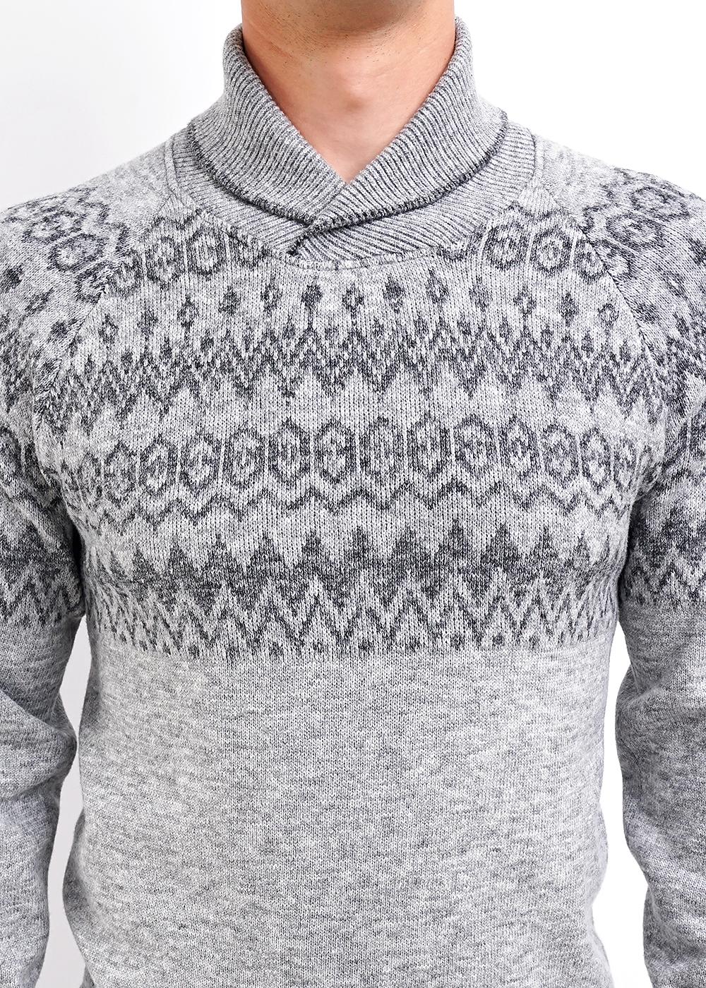 CLE 492628хпэ Джемпер мужской 492628хпэ меланж серый