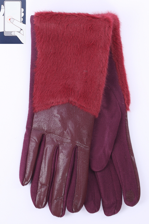 Перчатки жен. LuMeiJia A-3 мех/сенсор