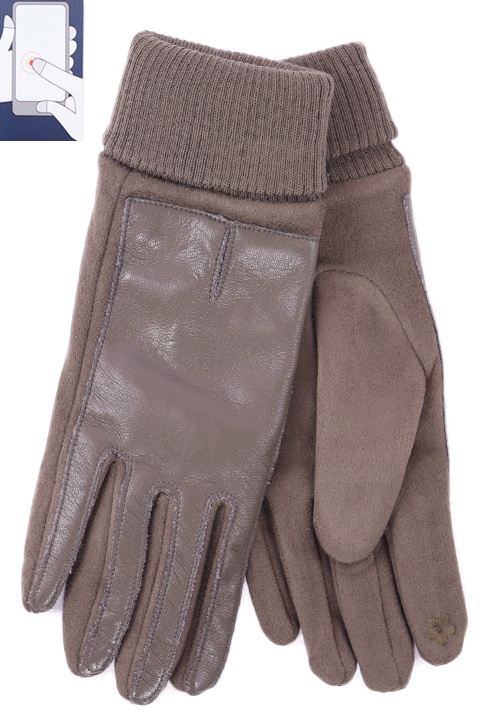 Перчатки жен. LuMeiJia 3 иск.кожа/сенсор