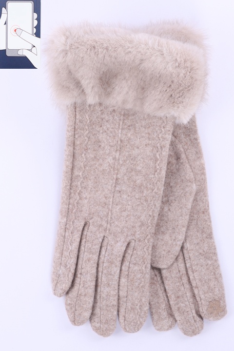 Перчатки жен. Солнце L-3 шерсть/сенсор