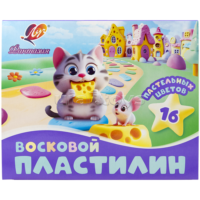 Пластилин восковой 16 цв.