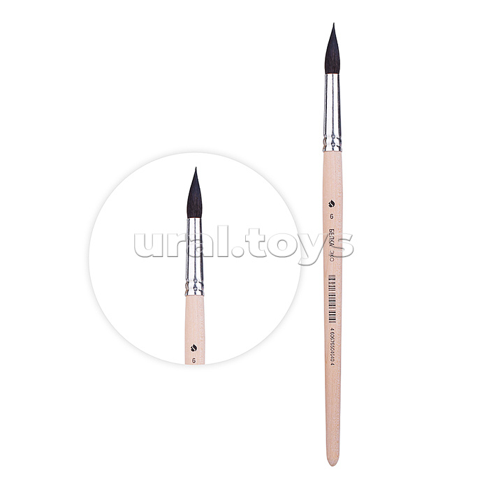 Кисть из синтетики имитация белки (белка эко) круглая №6