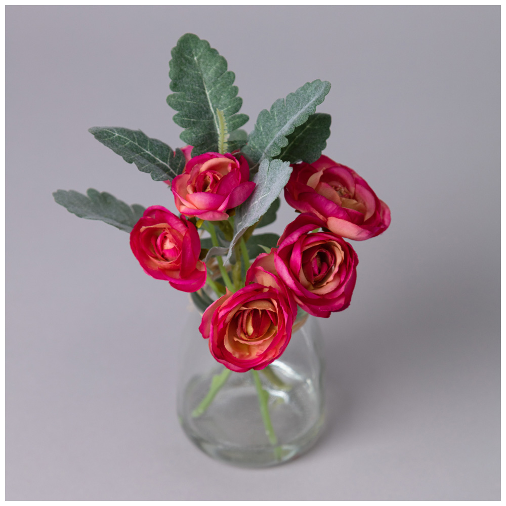 БУКЕТ ИСКУССТВЕННЫХ ЦВЕТОВ В КРУГЛОЙ ВАЗЕ ВЫСОТА= 16СМ (МАЛ=8ШТ./КОР=64ШТ.)