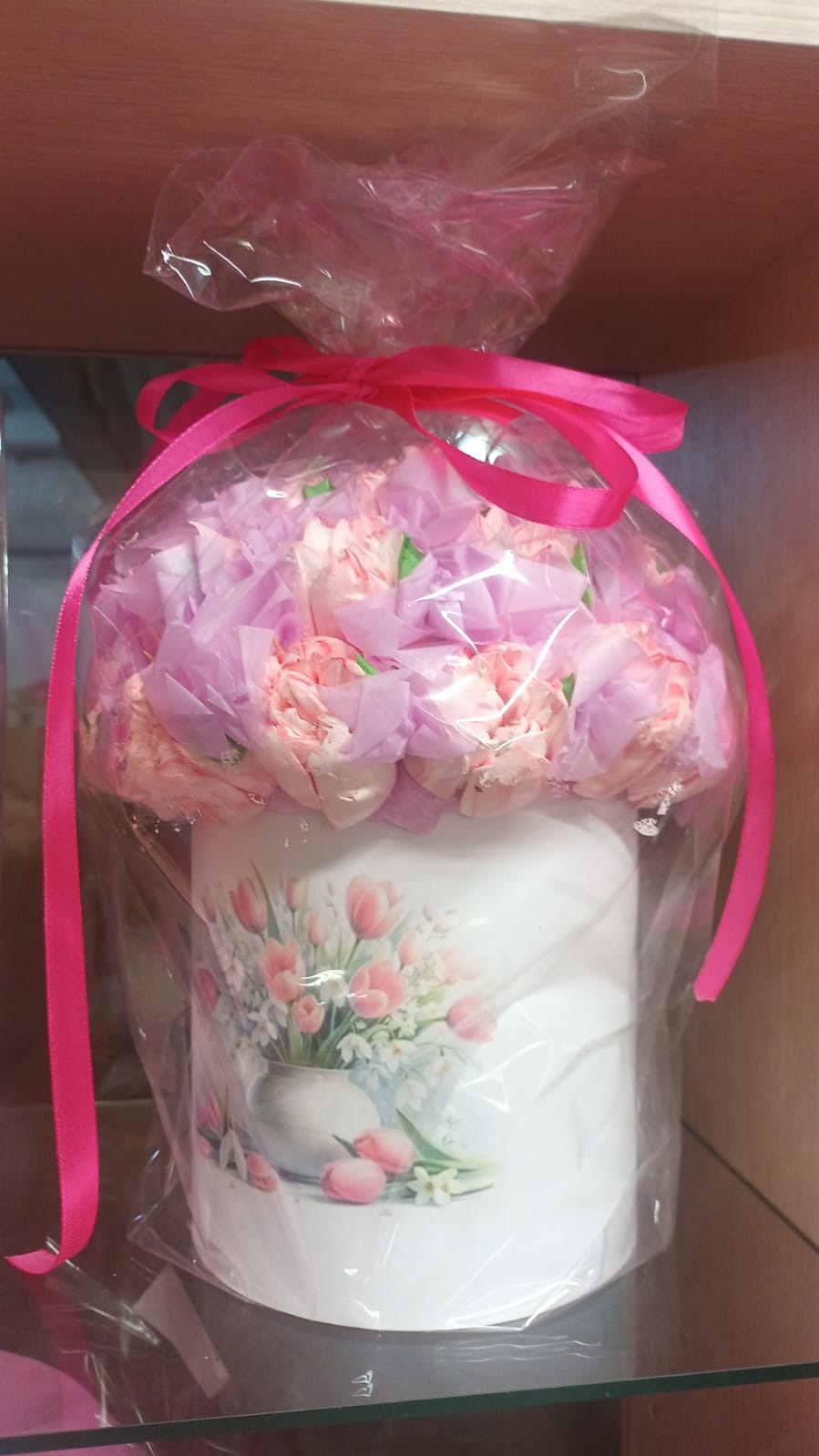 Зефирный букет в тубусе