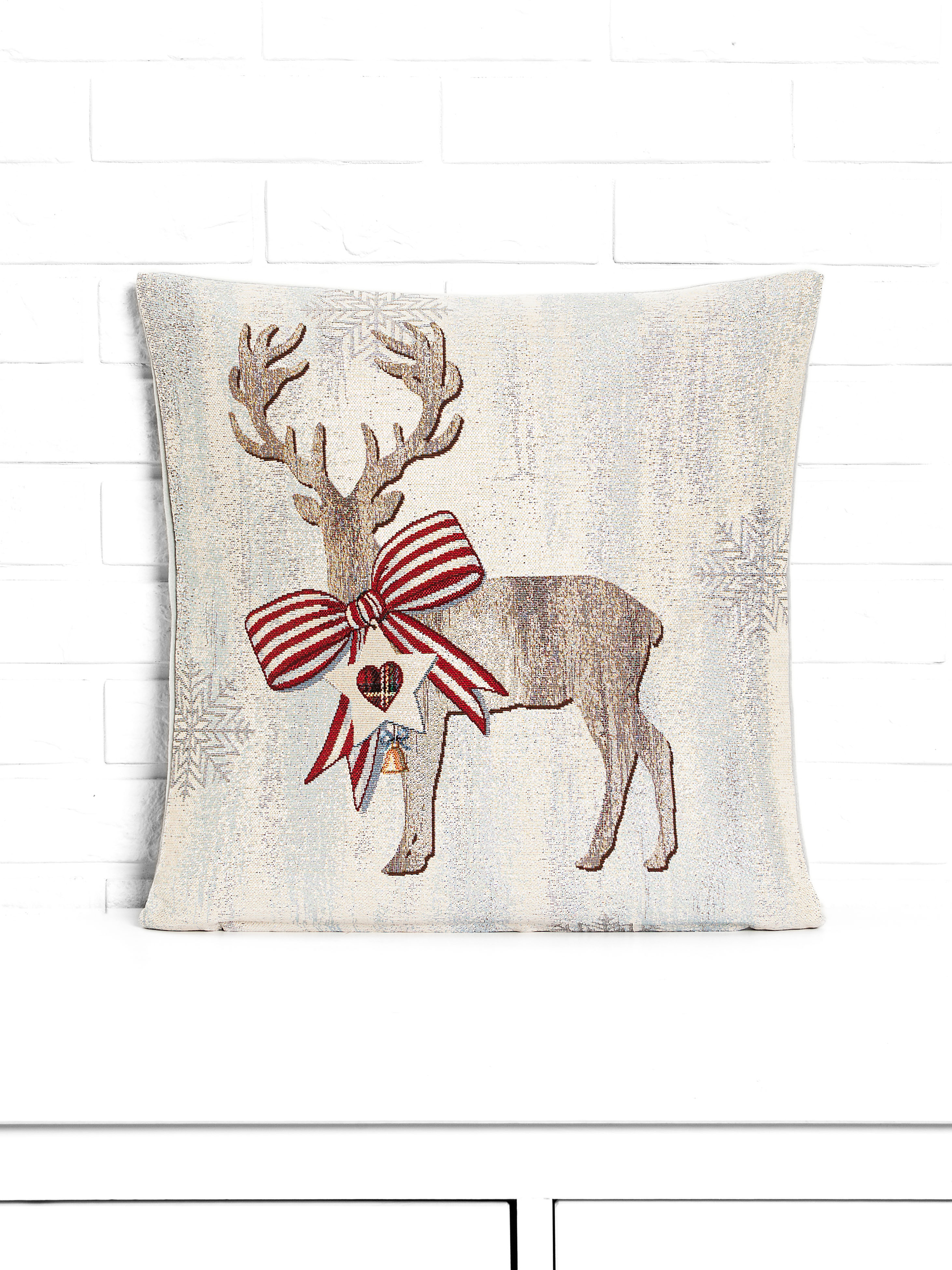 Новогодний прованс Олень Наволочка 45х45 см 2100994