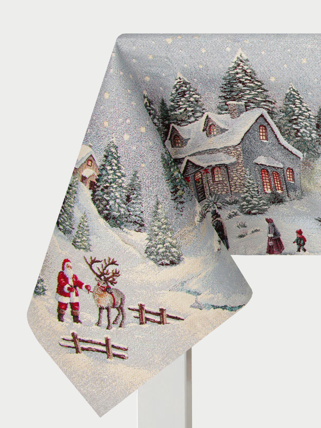 Новогодний вечер голубой фон Скатерть 160х360 см 2106774