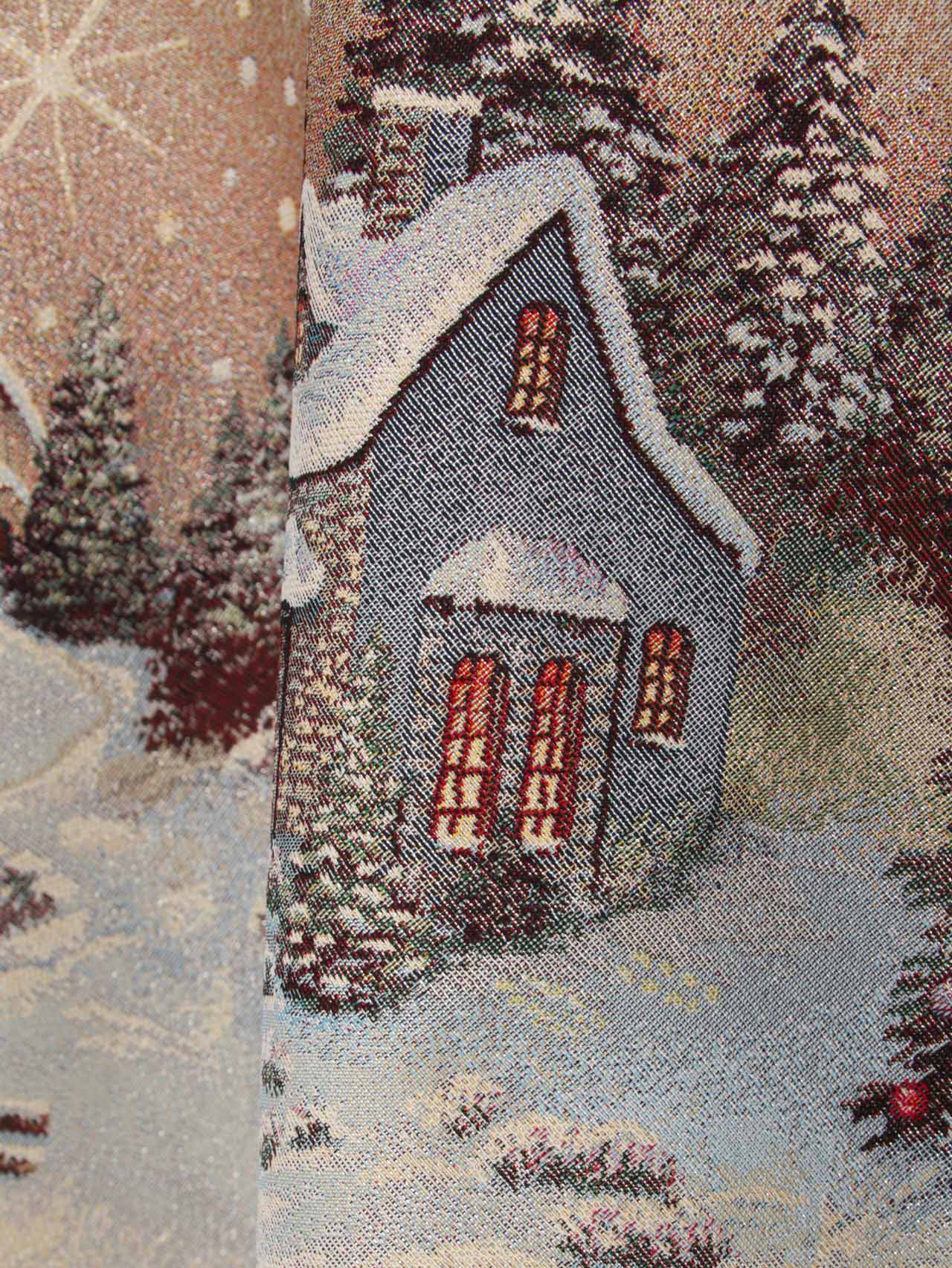 Новогодний вечер бежевый фон Скатерть круг д165 см 2102399