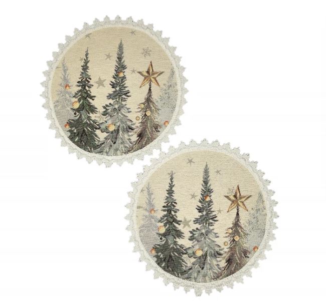 Ели Тиволи Комплект салфеток 2шт д27 см серебро 2519915 New