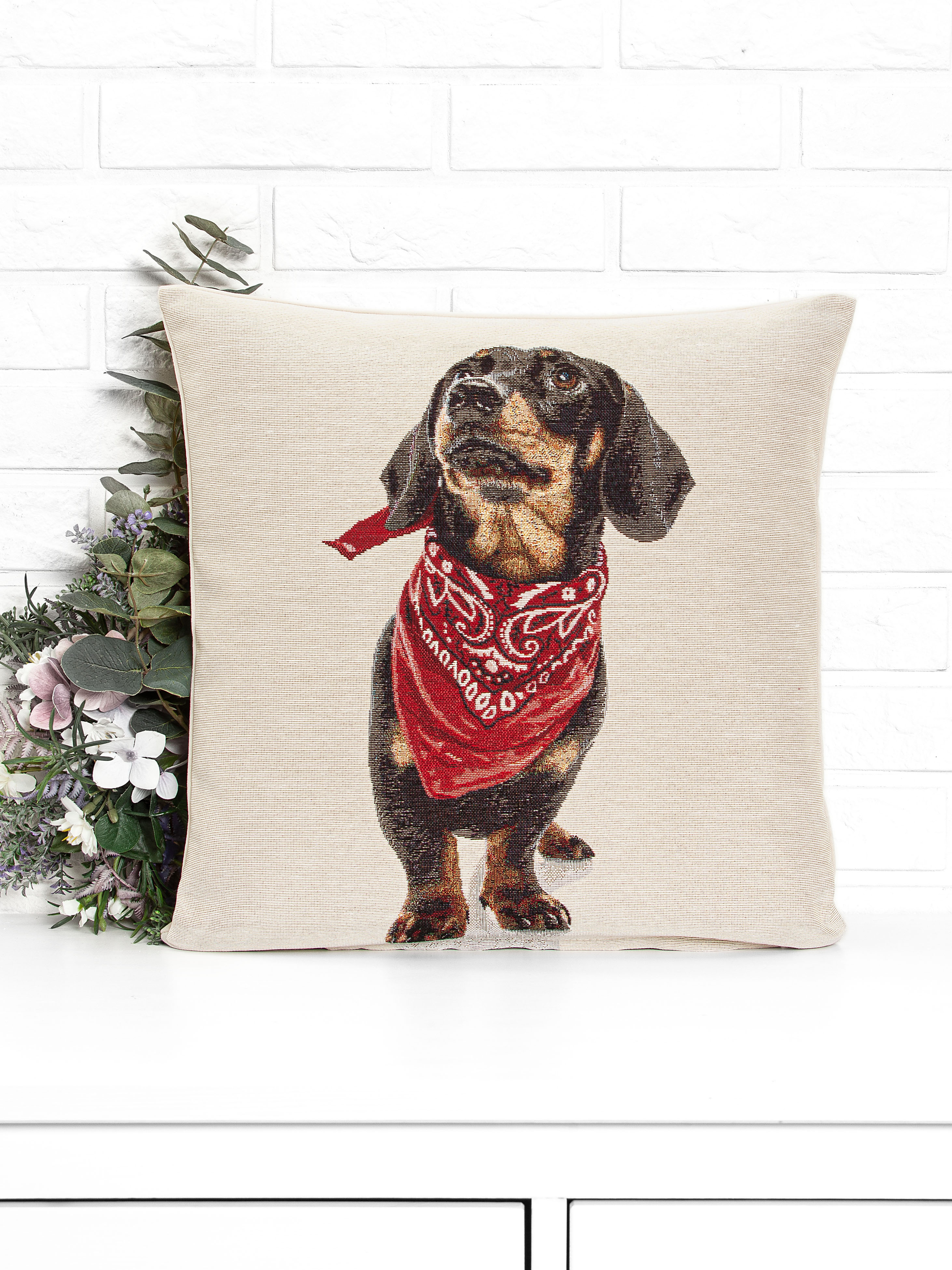 Породы собак Такса с платочком Наволочка 45х45 см 2105151