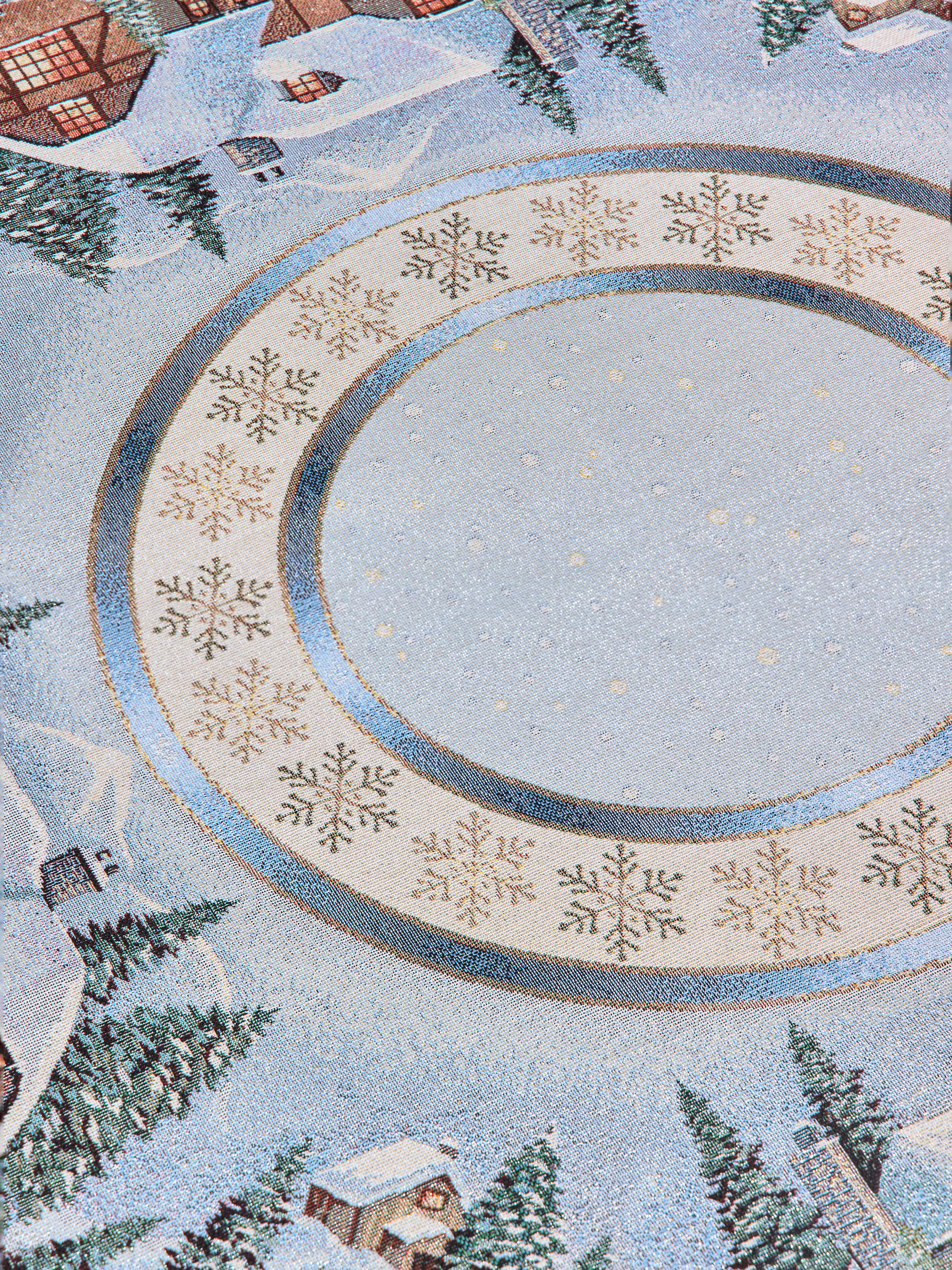 Новогодний вечер голубой фон Салфетка круг д93 см 2101545