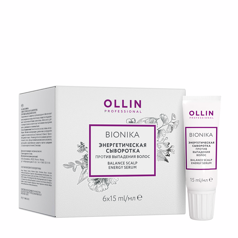 OLLIN Сыворотка энергетическая против выпадения волос / BioNika 6 х 15 мл