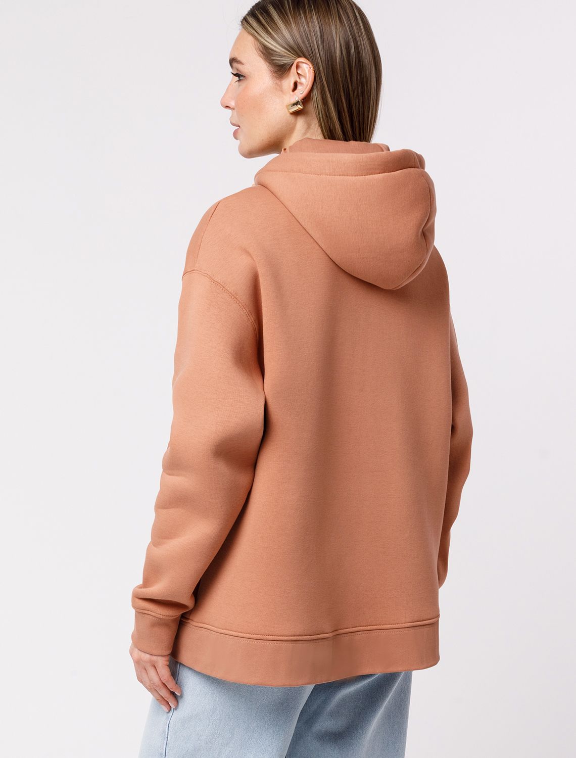 Ст.цена 3290р Худи на молнии из премиального футера трехнитки с начесом D49.062 охра