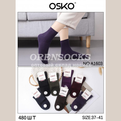 НОСКИ ЖЕНСКИЕ ЧЕСАНЫЙ ХЛОПОК АССОРТИ С ОСЛАБЛЕННОЙ РЕЗИНКОЙ OSKO A1603