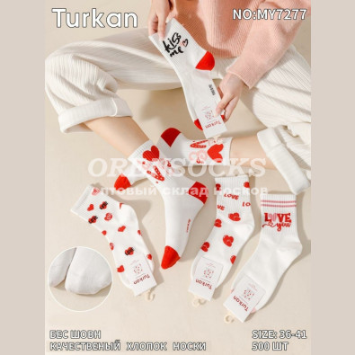 НОСКИ ЖЕНСКИЕ ХЛОПОК АССОРТИ ОТЛИЧНОГО КАЧЕСТВА TURKAN 7277