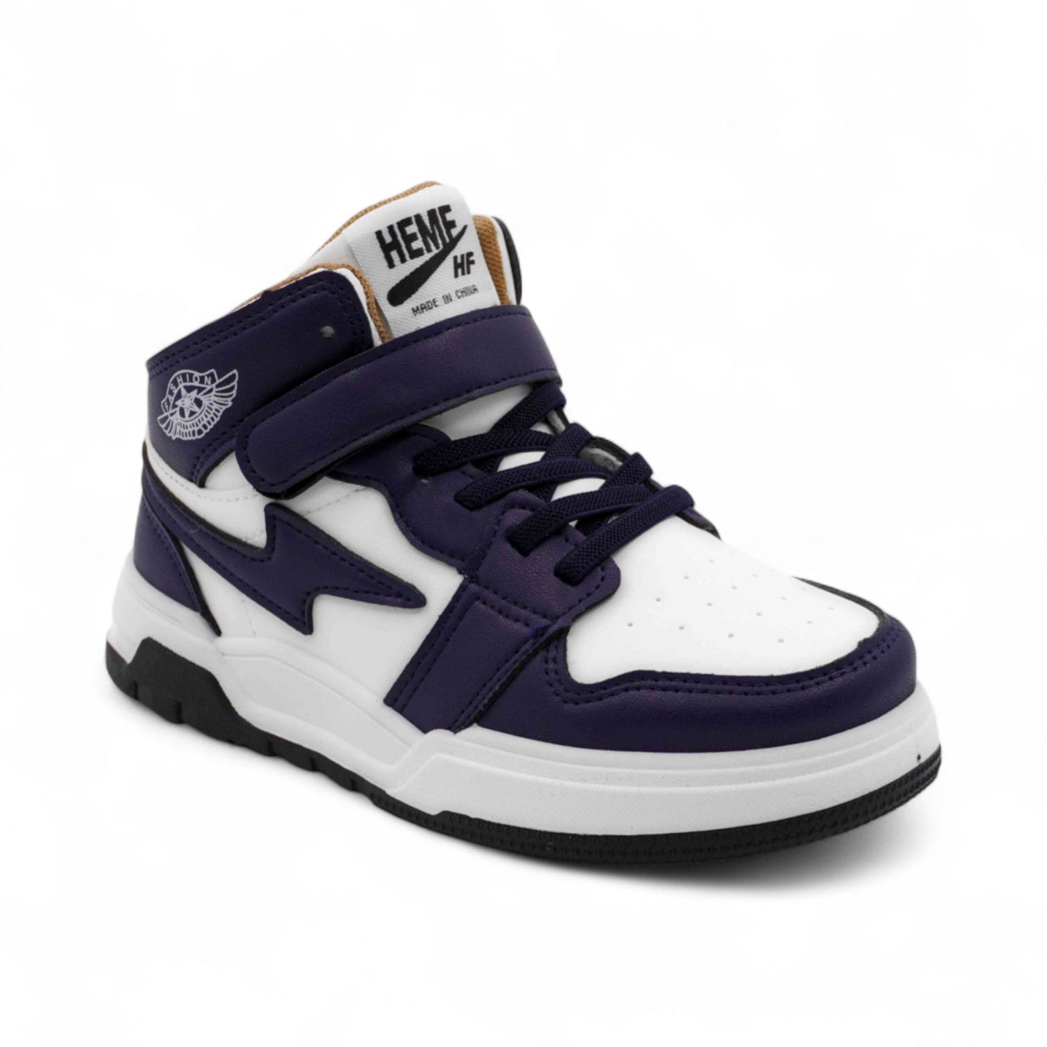 Кроссовки подростковые высокие 4491-2 бело синие