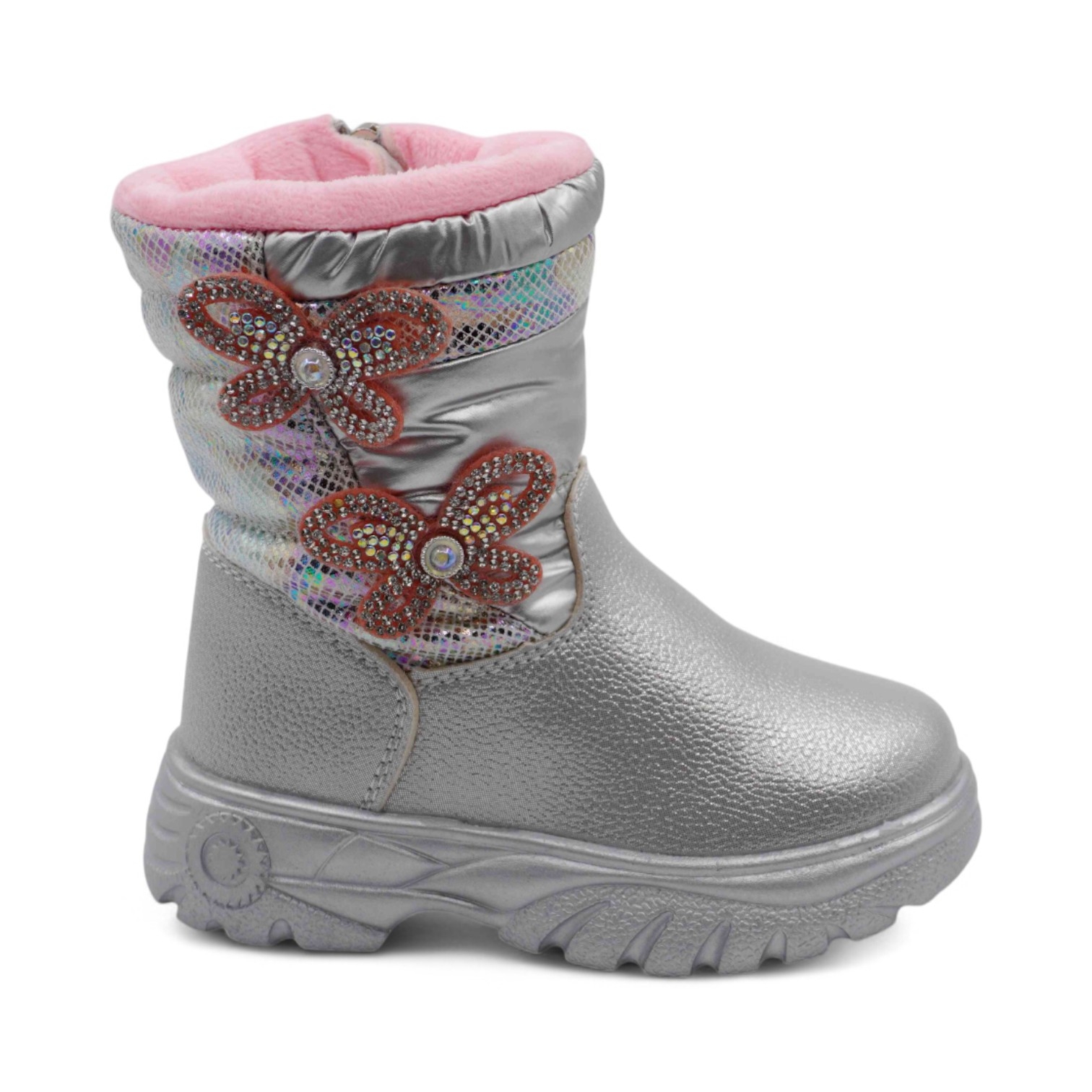 Ботинки на меху XV481-1-3 серебряные