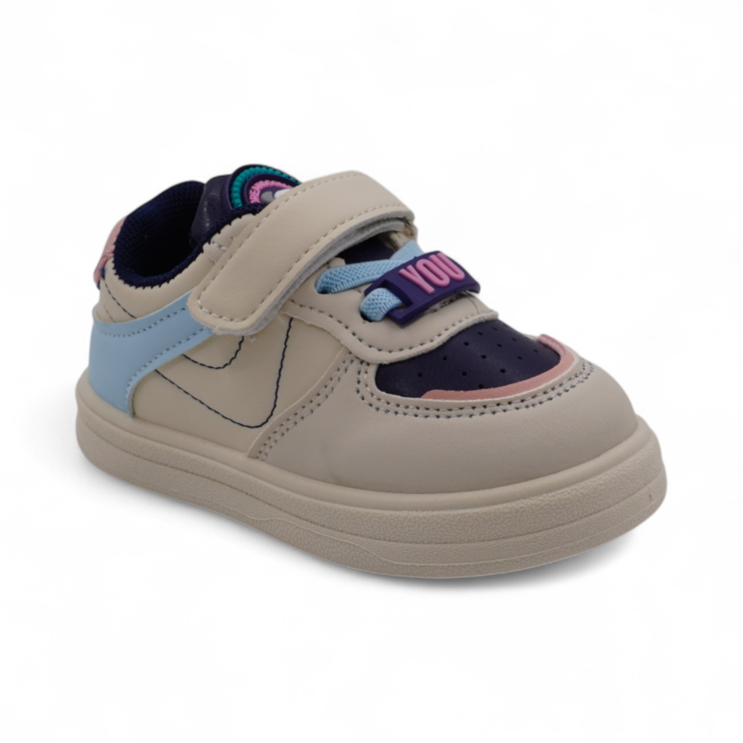 Кроссовки 4263 бежево синие