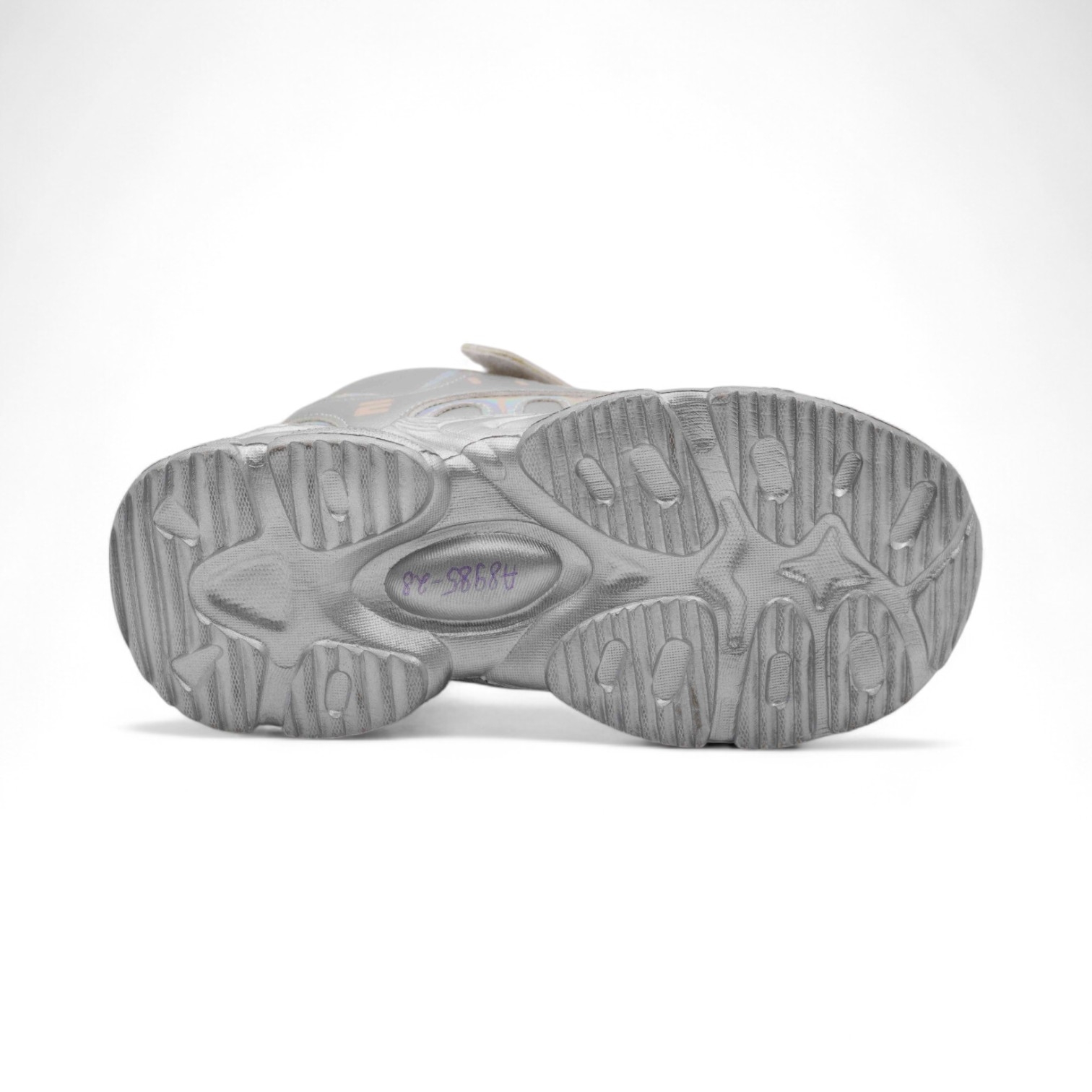 Высокие подростковые кроссовки А8985-28 серебро п/п