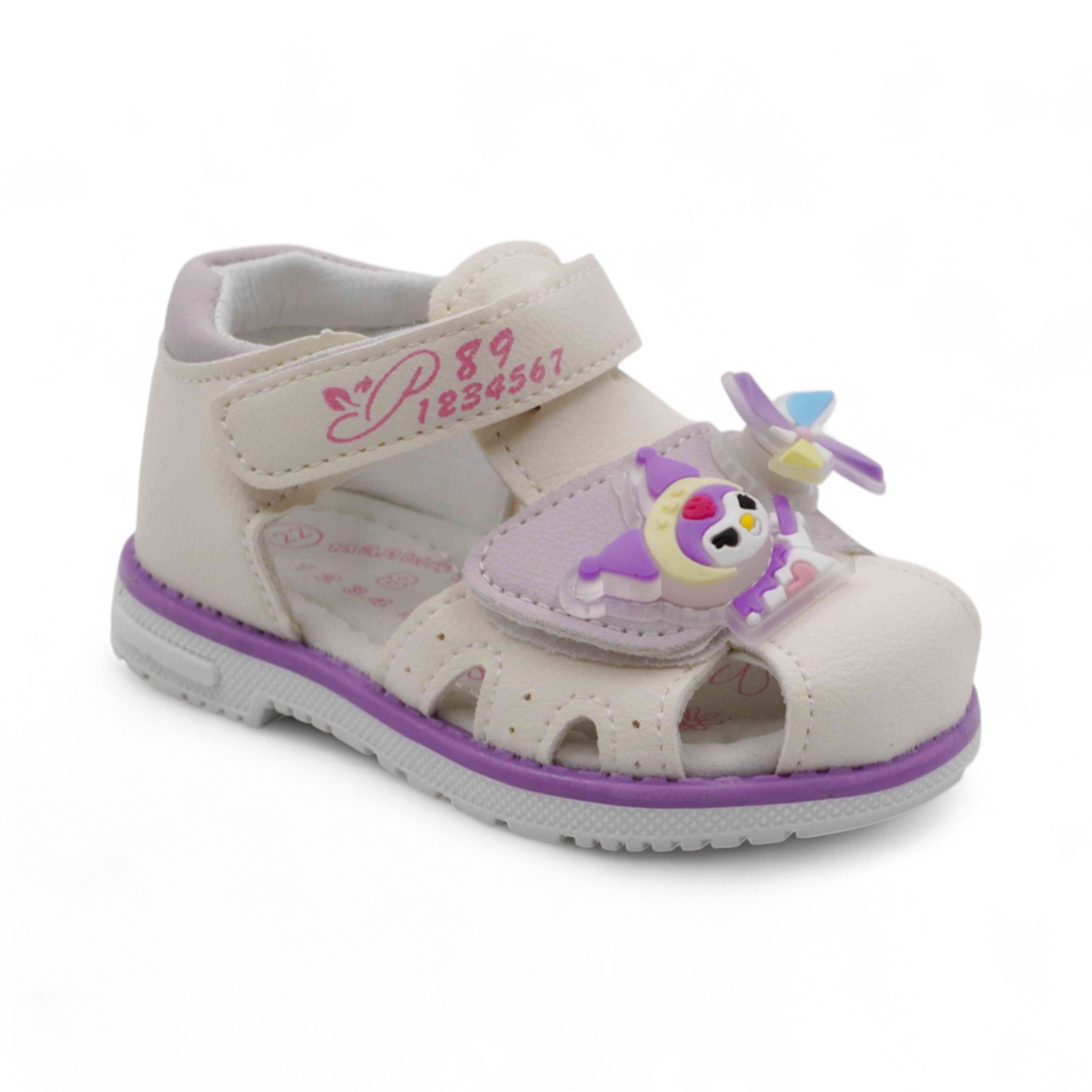 Сандалии детские LC106-1 бело фиолетовые