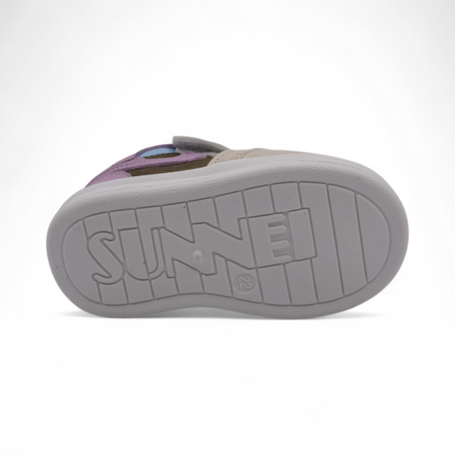 Кроссовки детские высокие 4264 бежево фиолетовые п/п