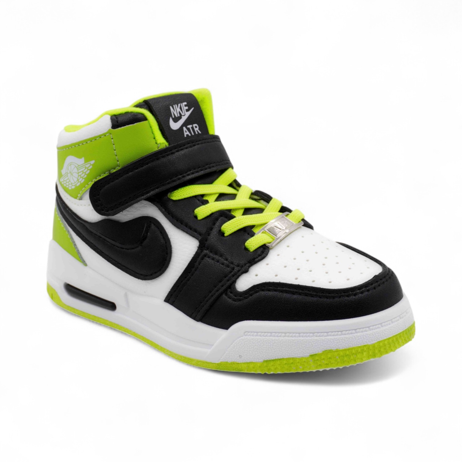 Кроссовки подростковые высокие 4511-23 черно зеленые