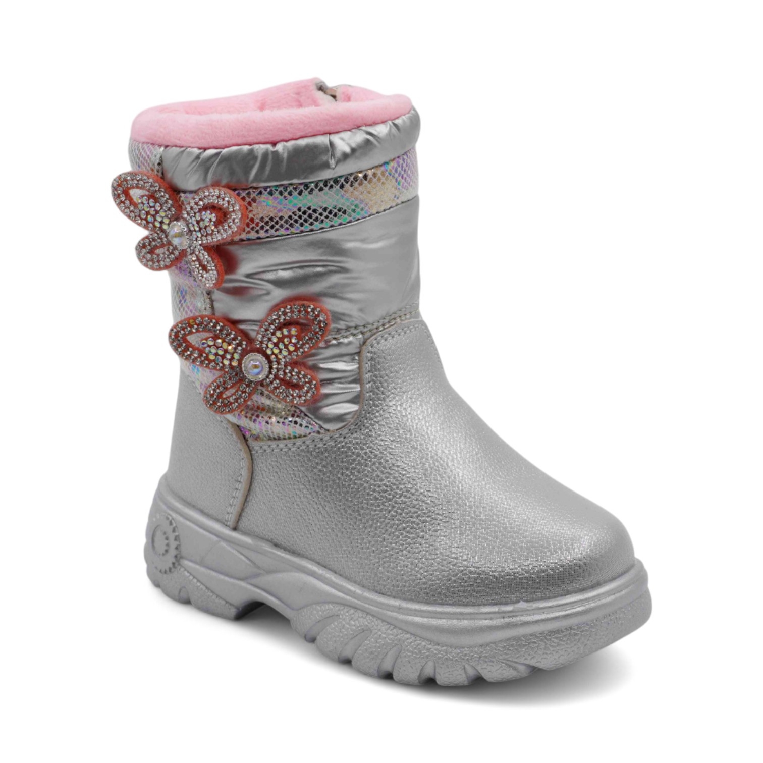 Ботинки на меху XV481-1-3 серебряные