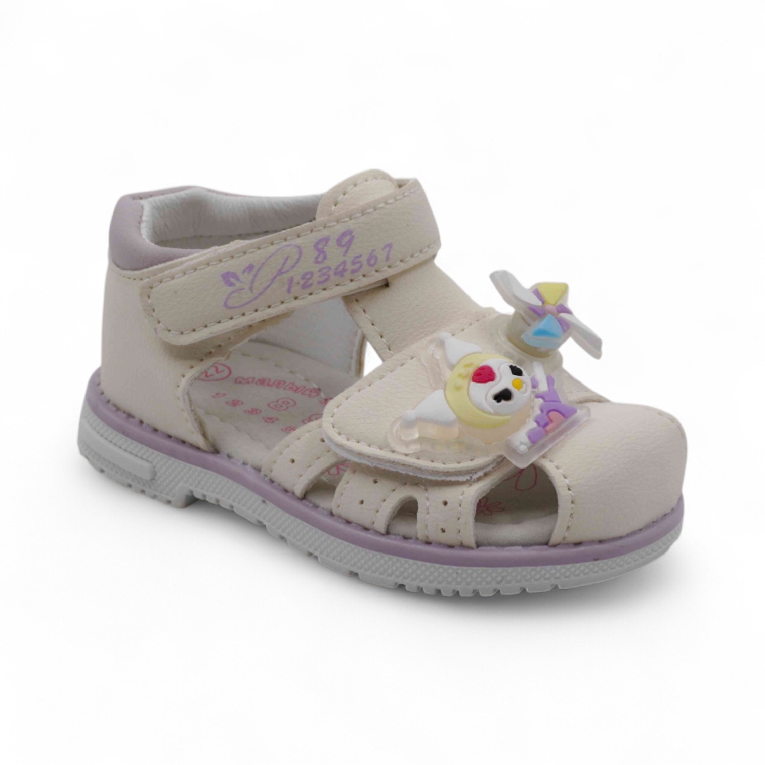 Сандалии детские LC106-2 бело фиолетовые