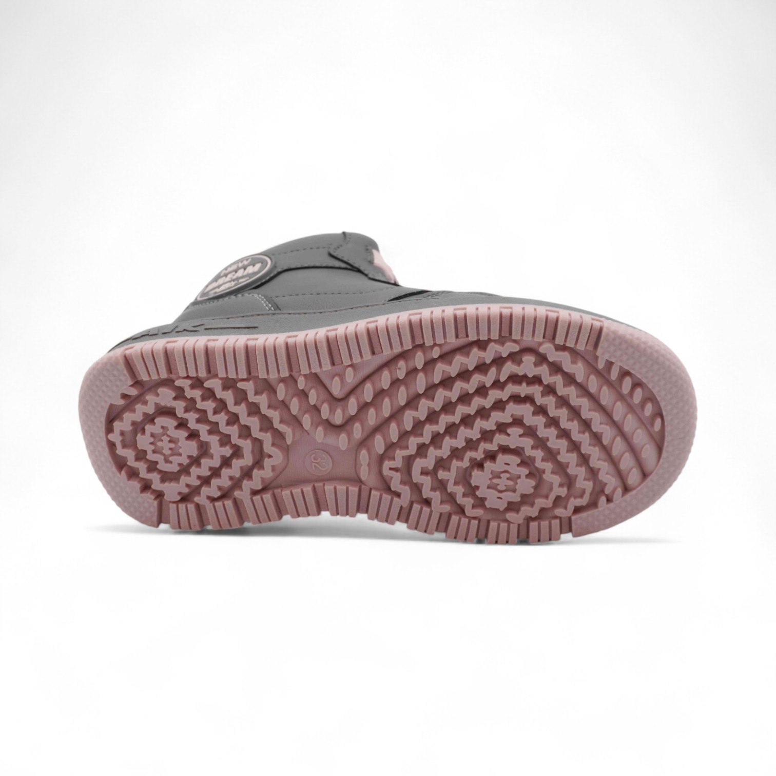 Кроссовки зимние на меху А7187-15 серо розовые