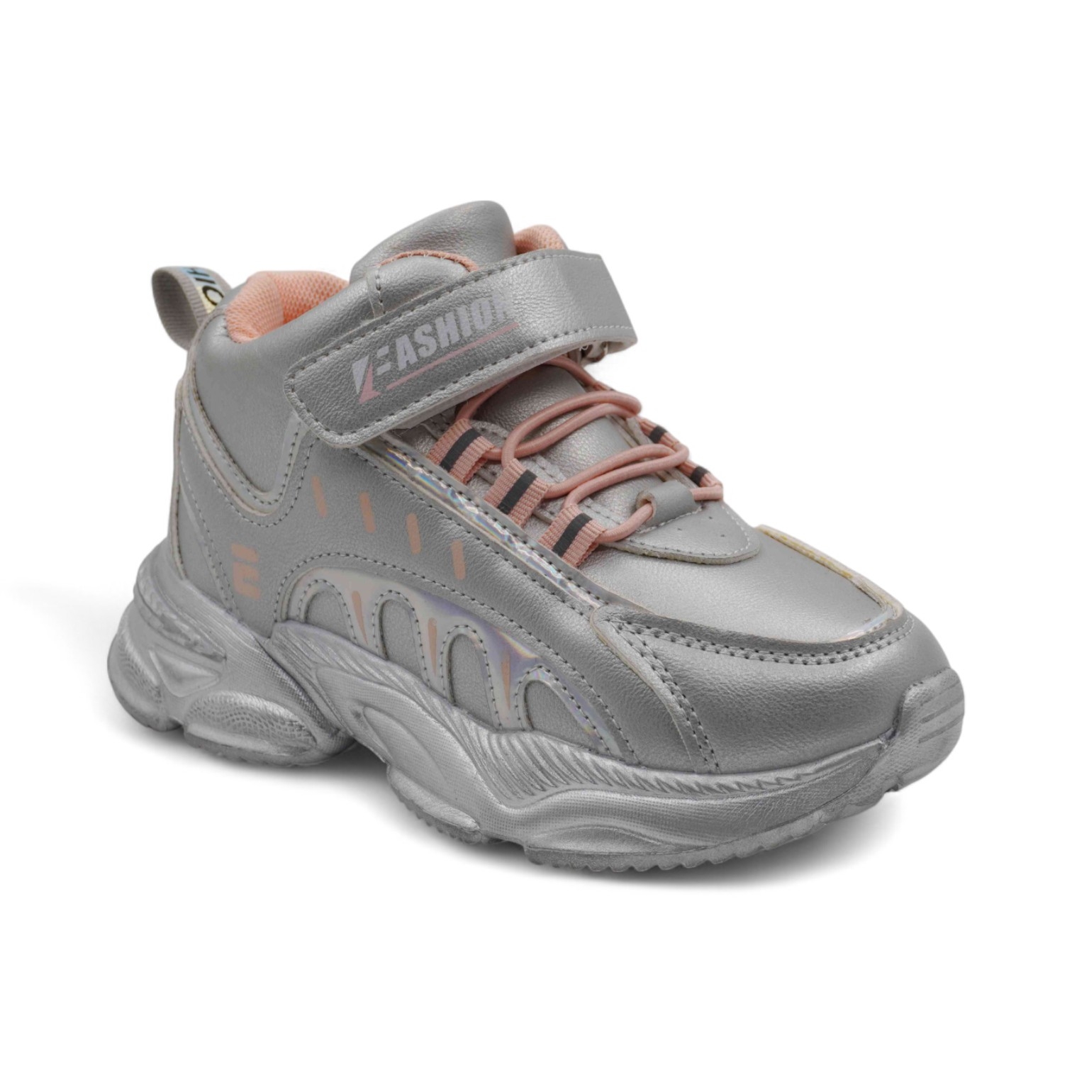 Высокие подростковые кроссовки А8985-28 серебро п/п