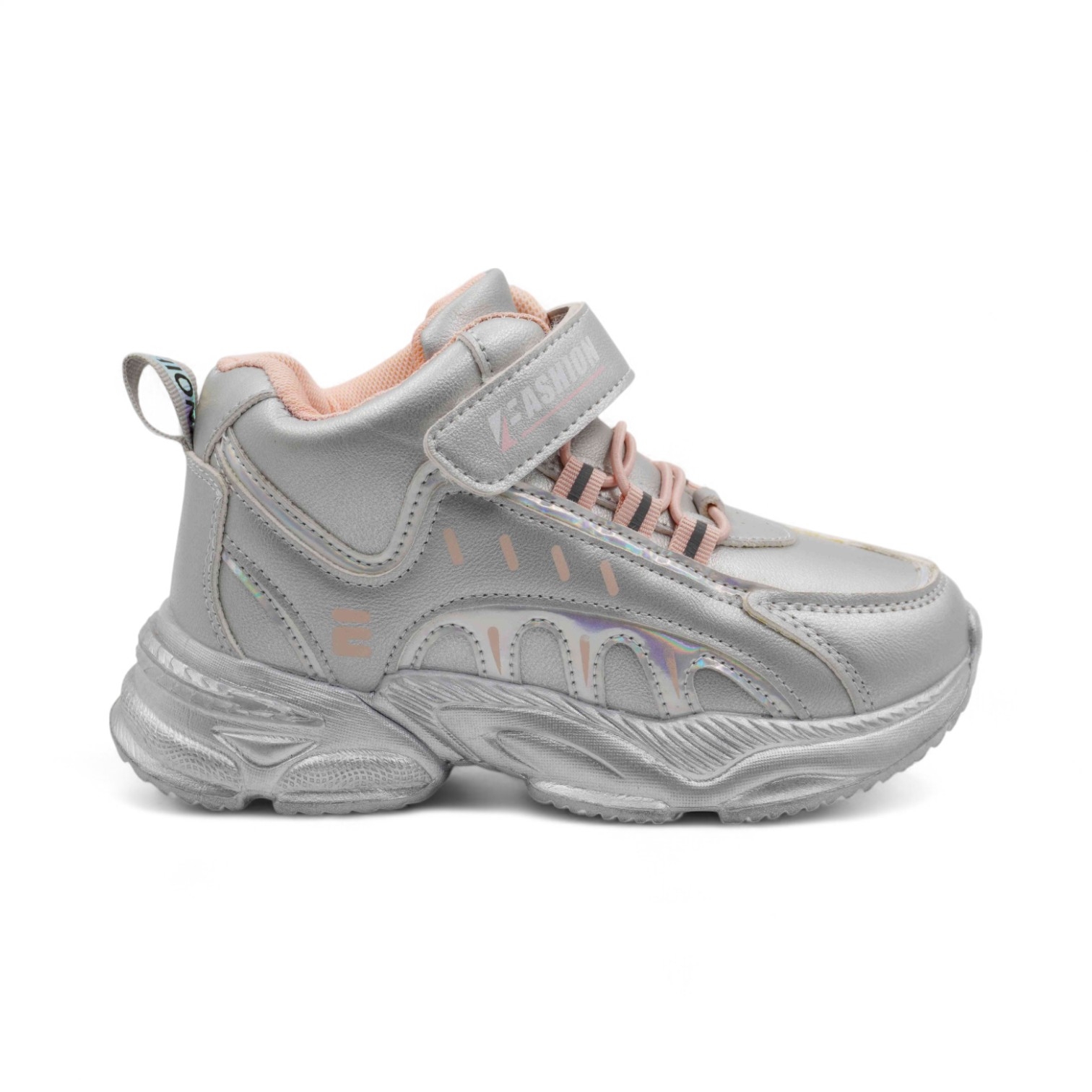 Высокие подростковые кроссовки А8985-28 серебро п/п