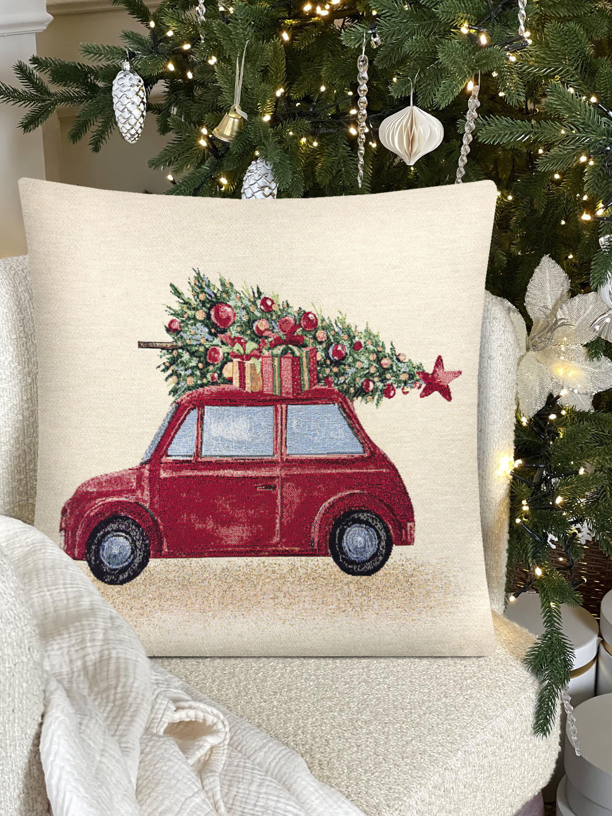 Ретро открытка Машинка Наволочка 45х45 см 2103515