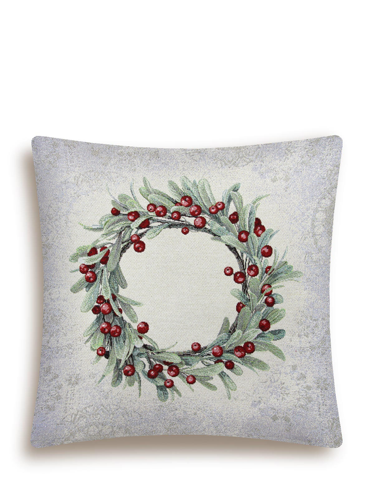 Новогодние ягоды Наволочка 45х45 см серебро 2101305