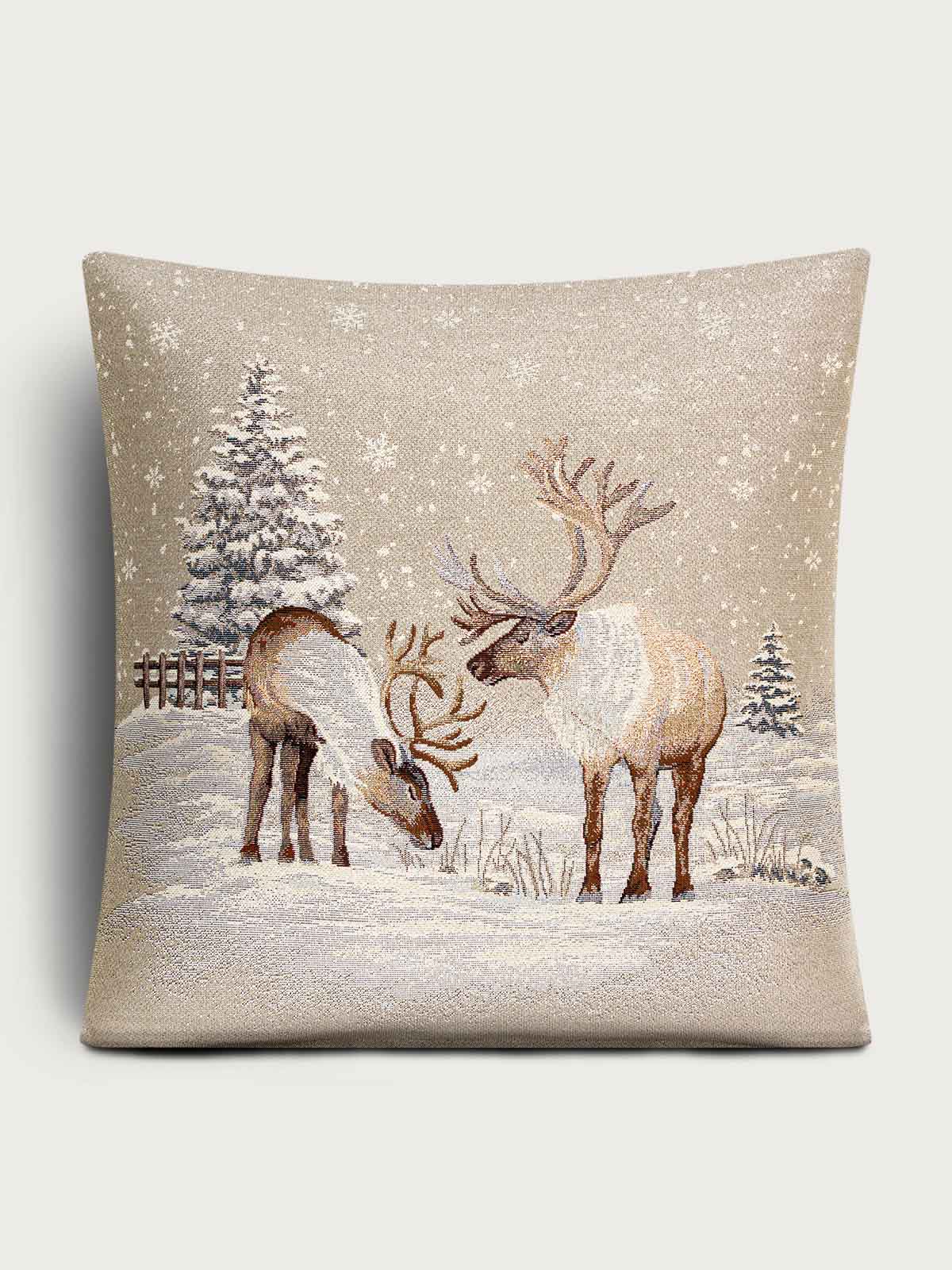 Северные олени Снежинки Наволочка 45х45 см 2107860