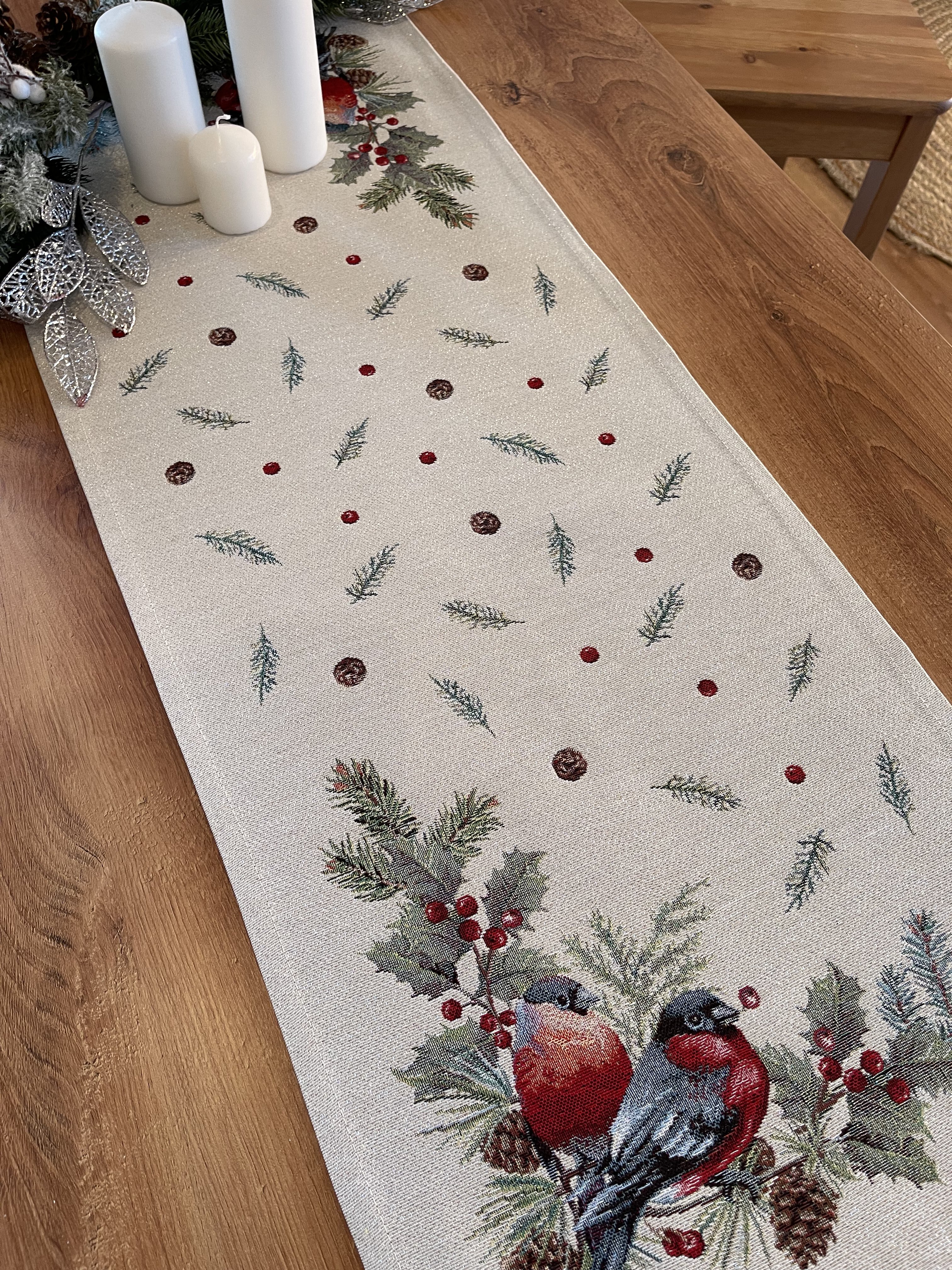 Новогодние друзья Снегири Салфетка 35х100 см 2104467