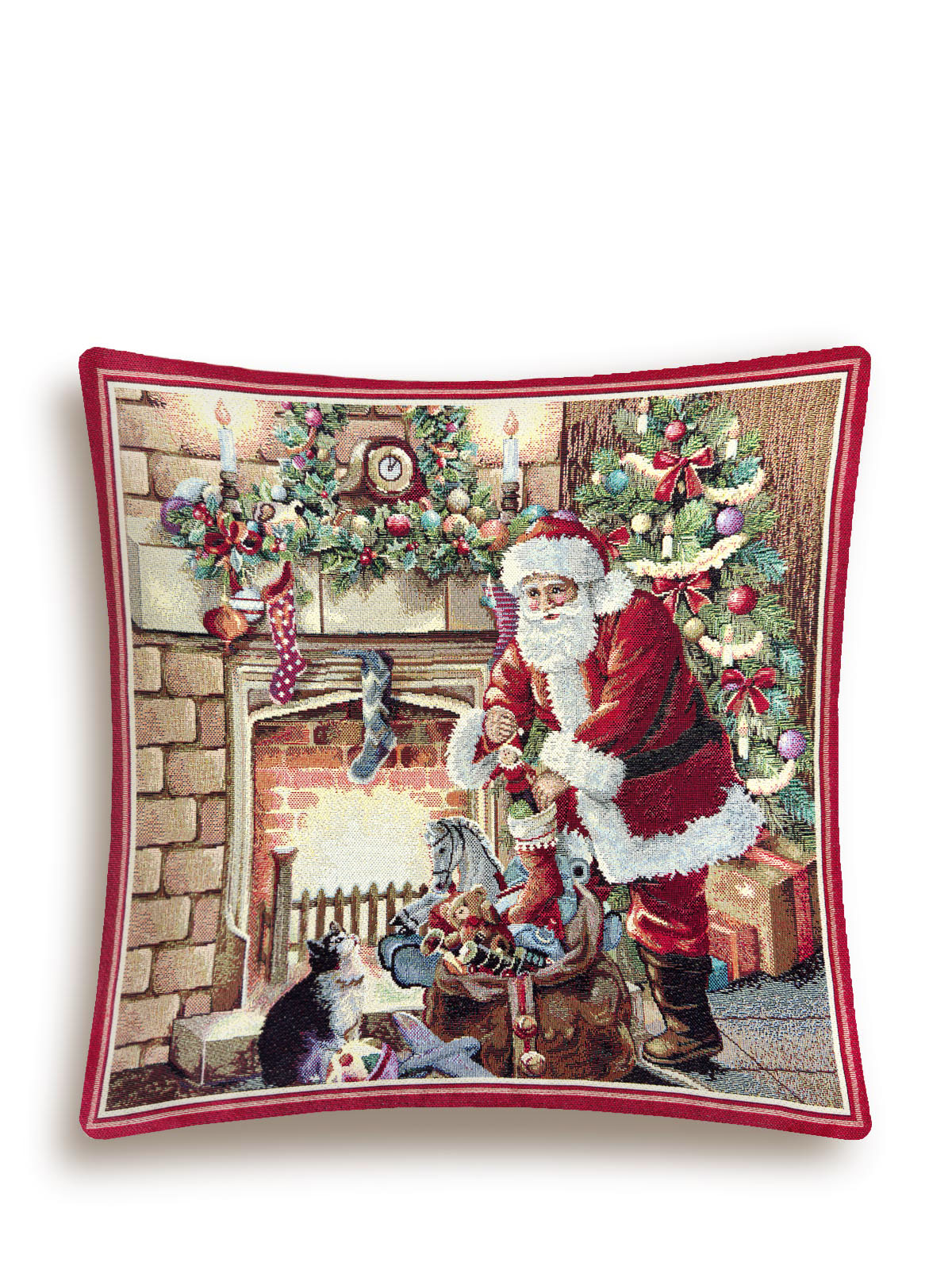 Санта у камина Наволочка 45х45 см золото 2101271