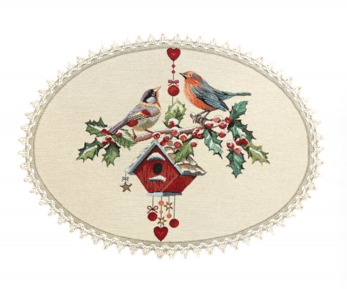 Зимний пир Скворечники Салфетка овал 34х46 см 2520081